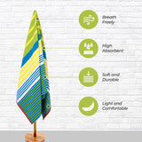 Mira Striped Cotton Velour Terry Large Oversized Beach Towel - Beach Towel by Superior Brand