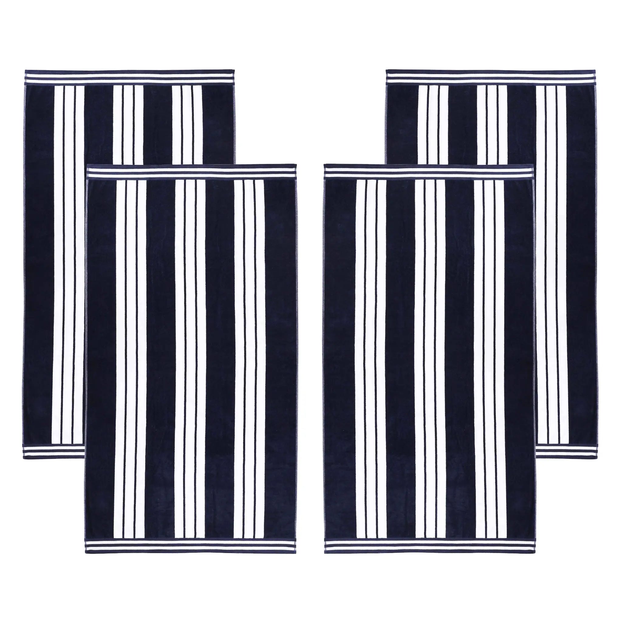 Cabana Stripe Oversized Cotton Beach Towel Set of 2, 4, or 6 Piece