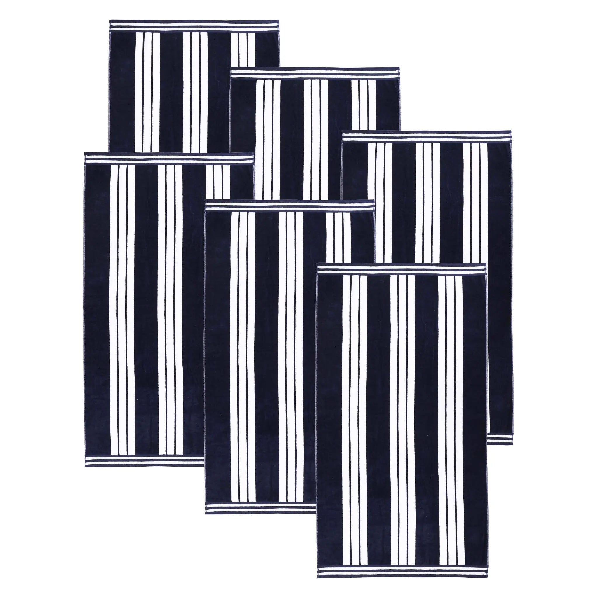 Cabana Stripe Oversized Cotton Beach Towel Set of 2, 4, or 6 Piece
