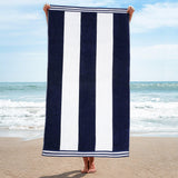 Cabana Stripe Oversized Cotton Beach Towel Set Of 2,4,6 - Beach Towel by Superior