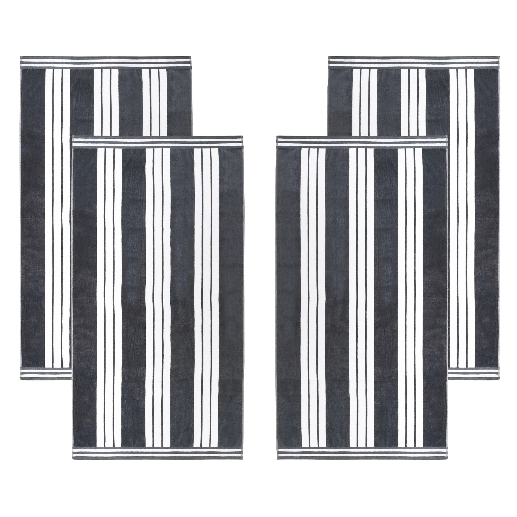 Cabana Stripe Oversized Cotton Beach Towel Set of 2, 4, or 6 Piece