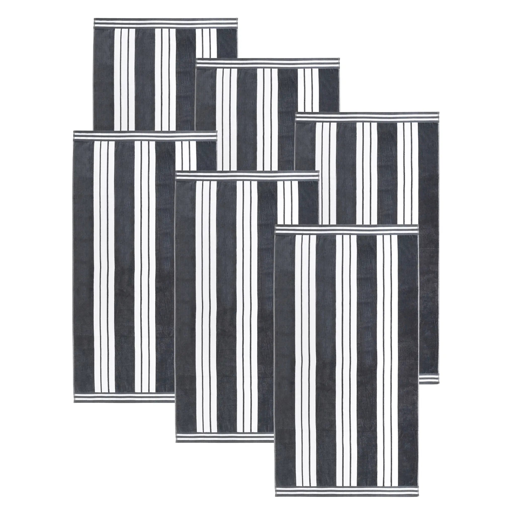 Cabana Stripe Oversized Cotton Beach Towel Set of 2, 4, or 6 Piece