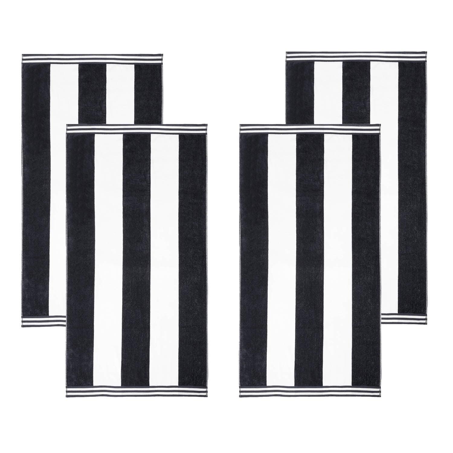 Cabana Stripe Oversized Cotton Beach Towel Set Of 2,4,6 - Beach Towel by Superior