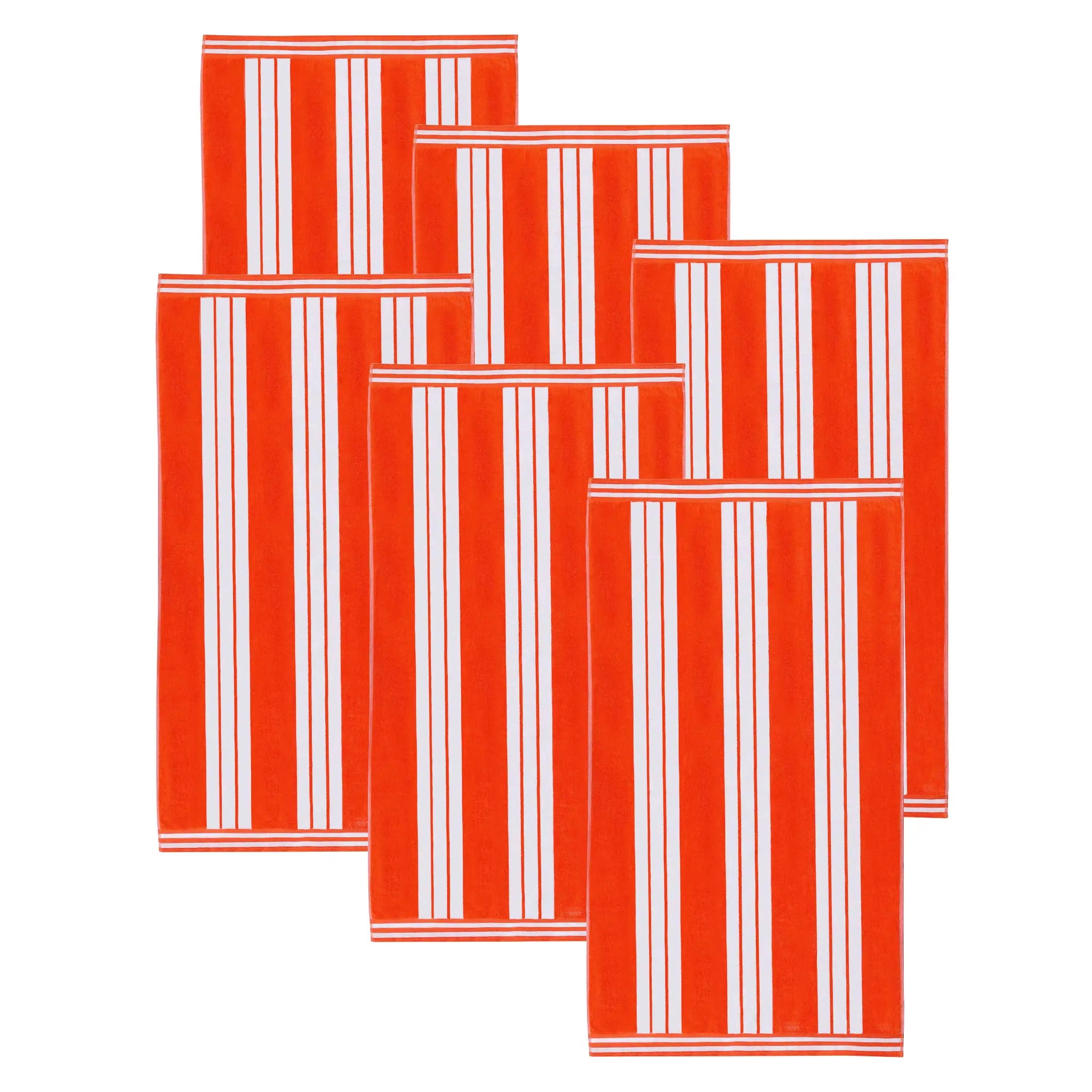 Cabana Stripe Oversized Cotton Beach Towel Set of 2, 4, or 6 Piece