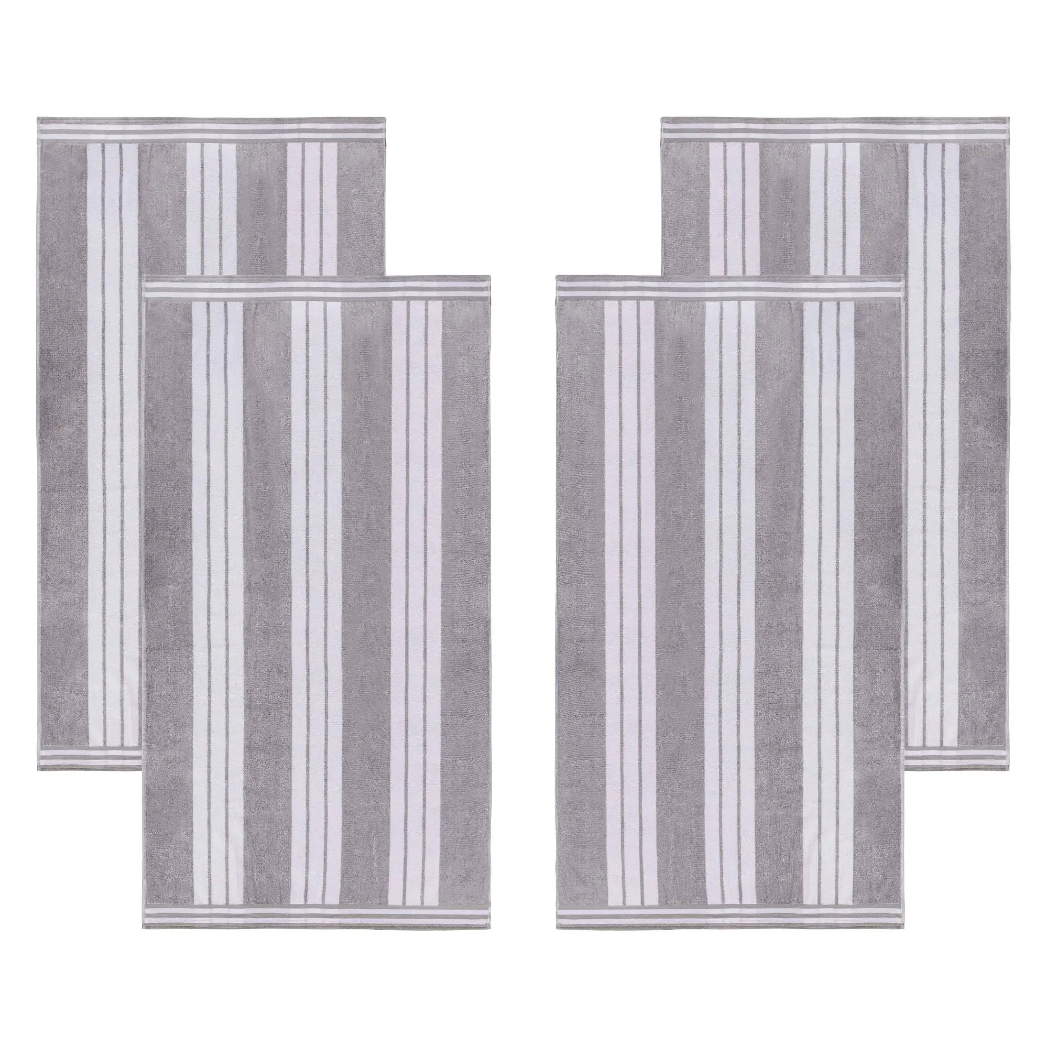 Cabana Stripe Oversized Cotton Beach Towel Set of 2, 4, or 6 Piece