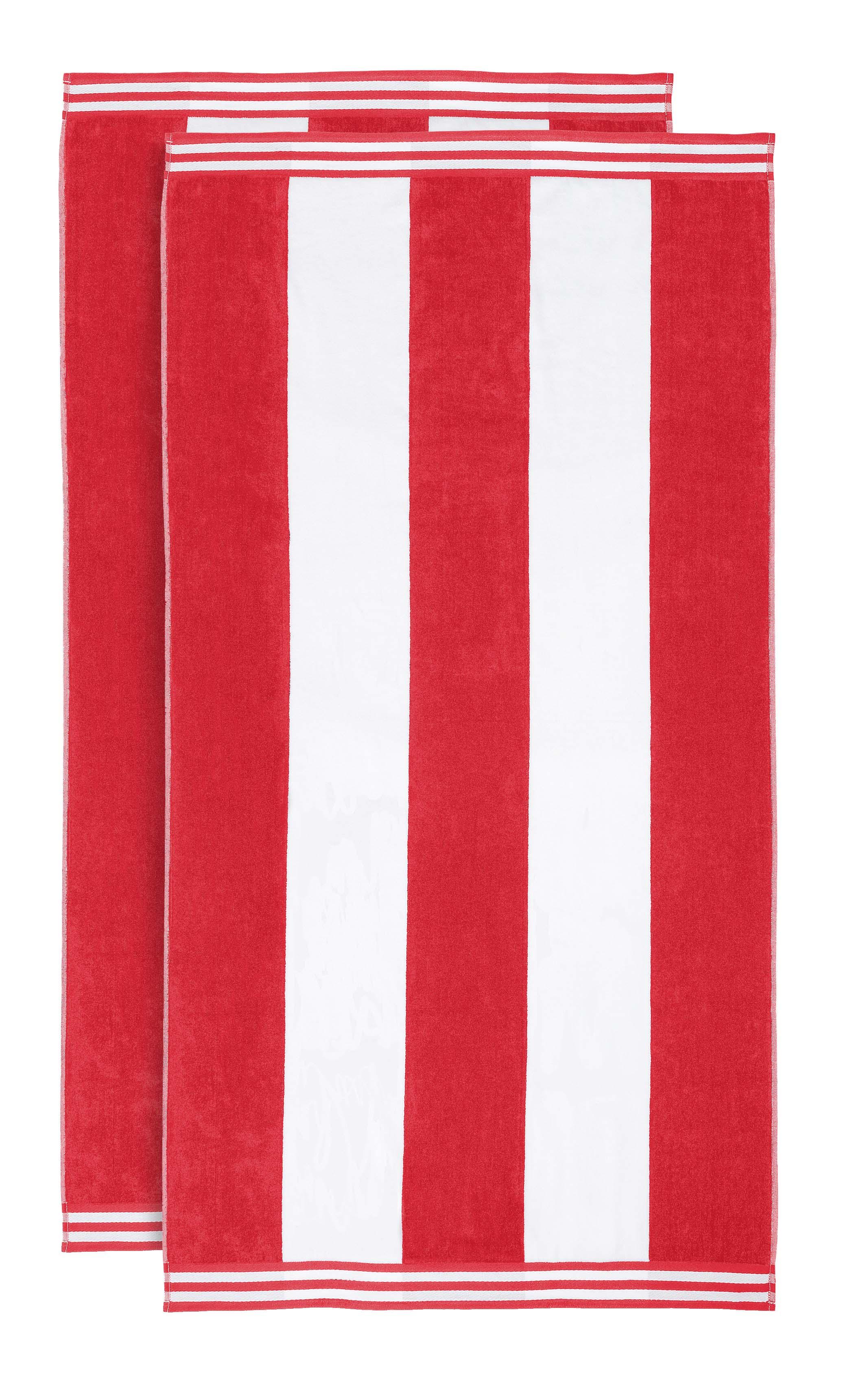 Cabana Stripe Oversized Cotton Beach Towel Set Of 2,4,6 - Beach Towel by Superior