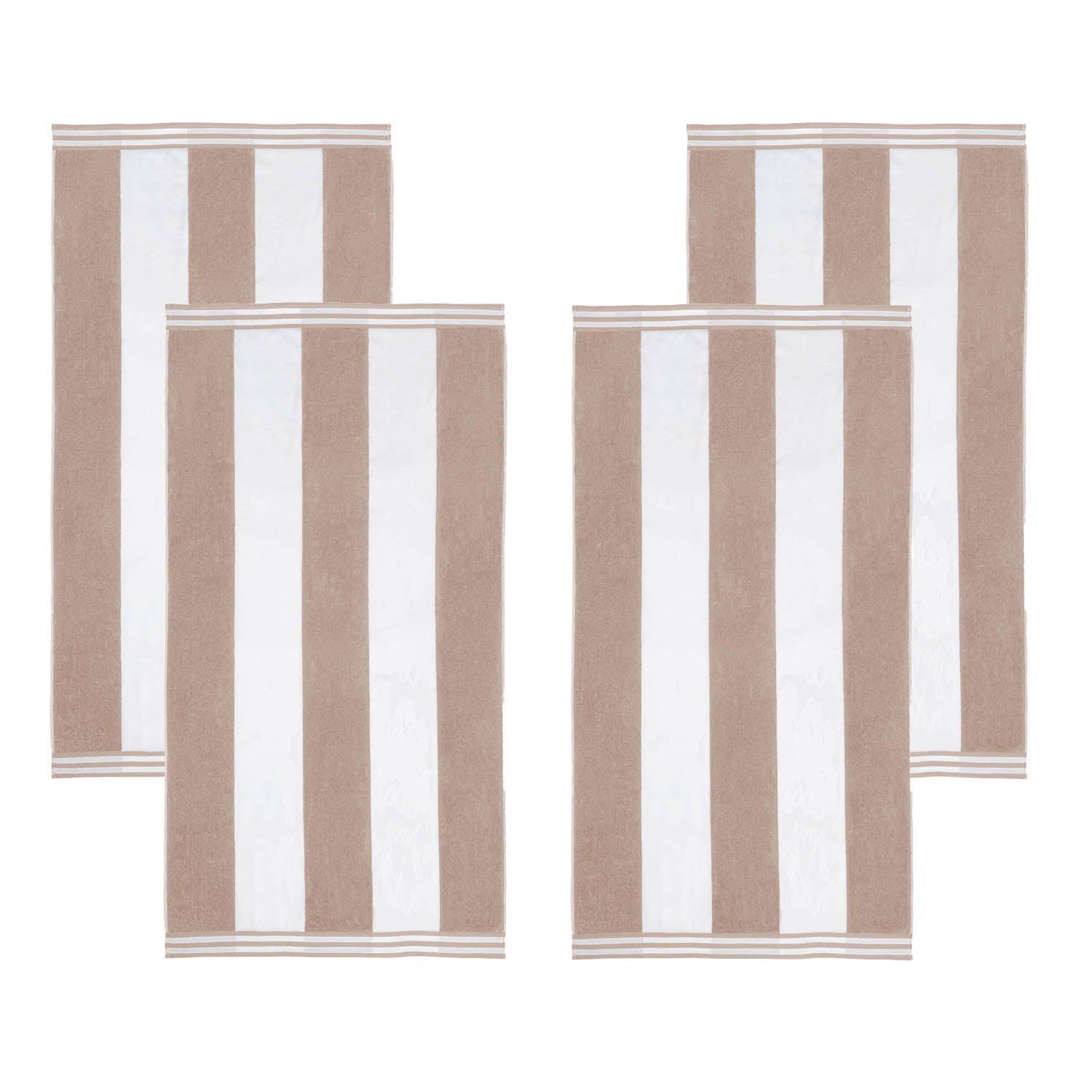 Cabana Stripe Oversized Cotton Beach Towel Set Of 2,4,6 - Beach Towel by Superior