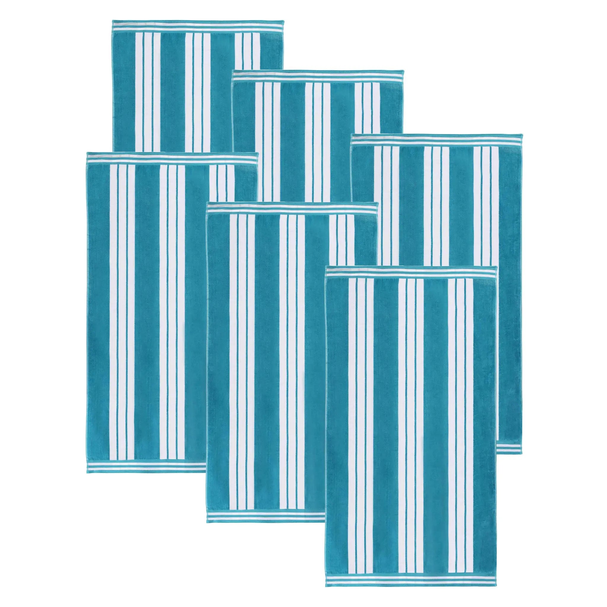 Cabana Stripe Oversized Cotton Beach Towel Set of 2, 4, or 6 Piece