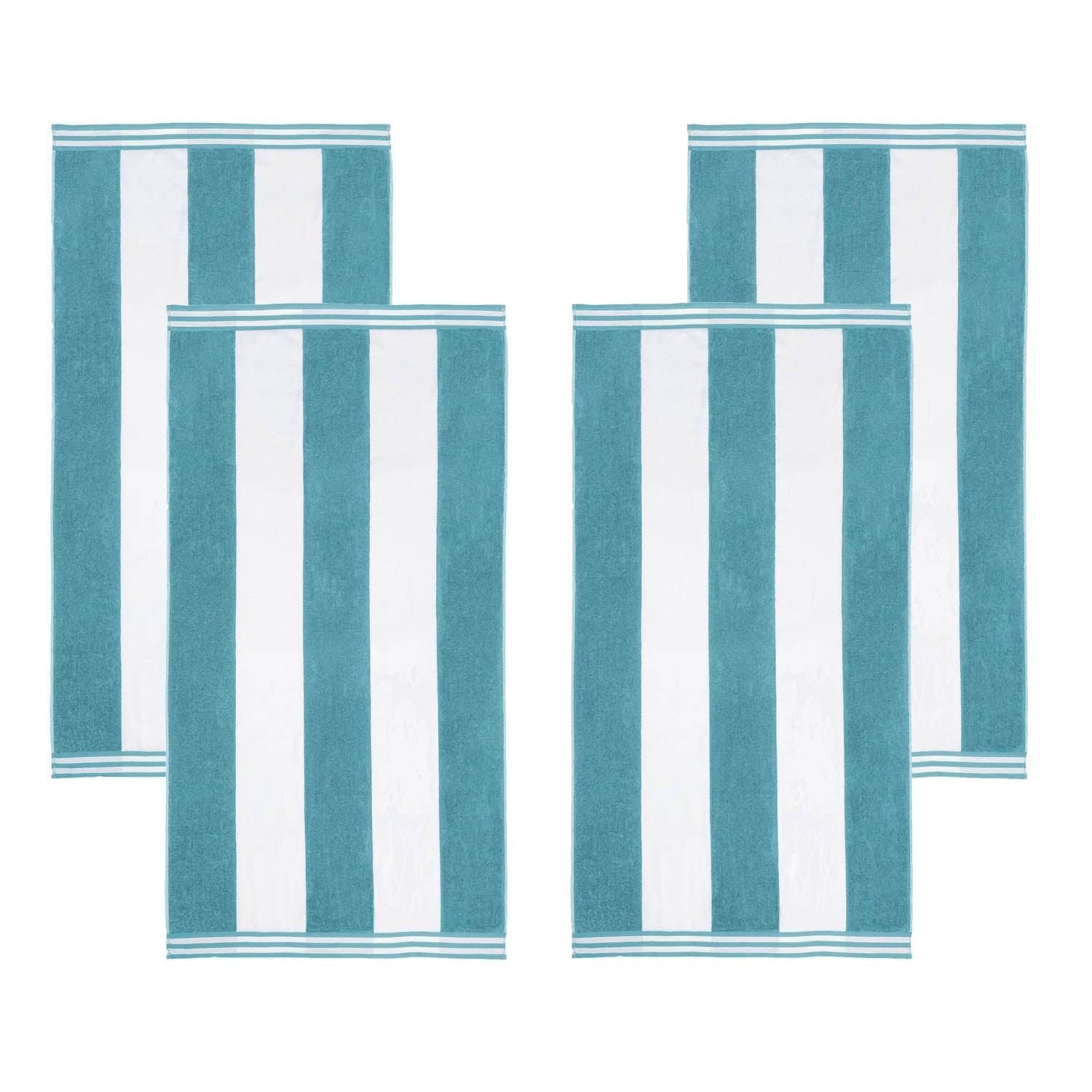 Cabana Stripe Oversized Cotton Beach Towel Set Of 2,4,6 - Beach Towel by Superior