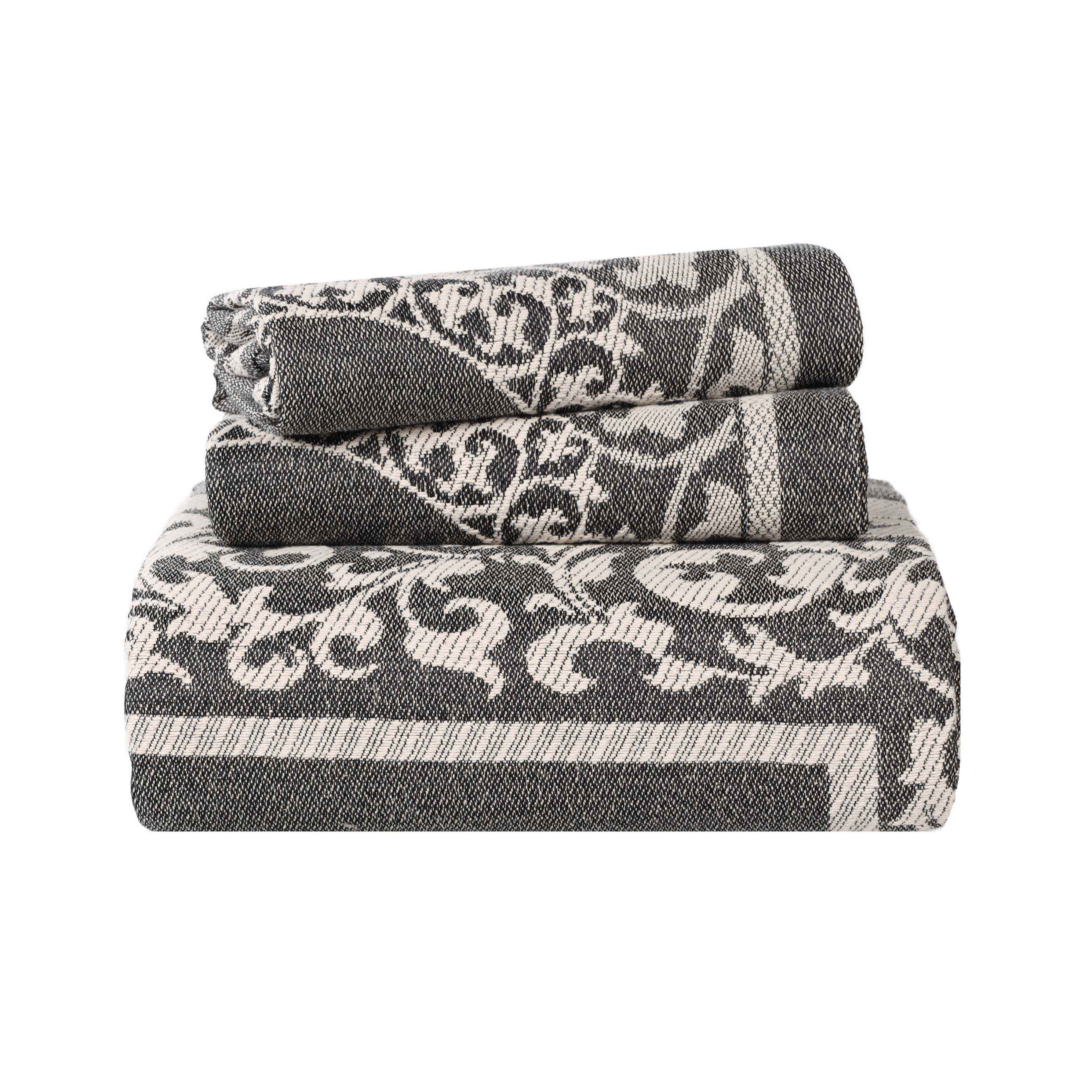 Lyron Cotton Blend Woven Jacquard Floral Scroll Bedspread Set - Bedspread by Superior