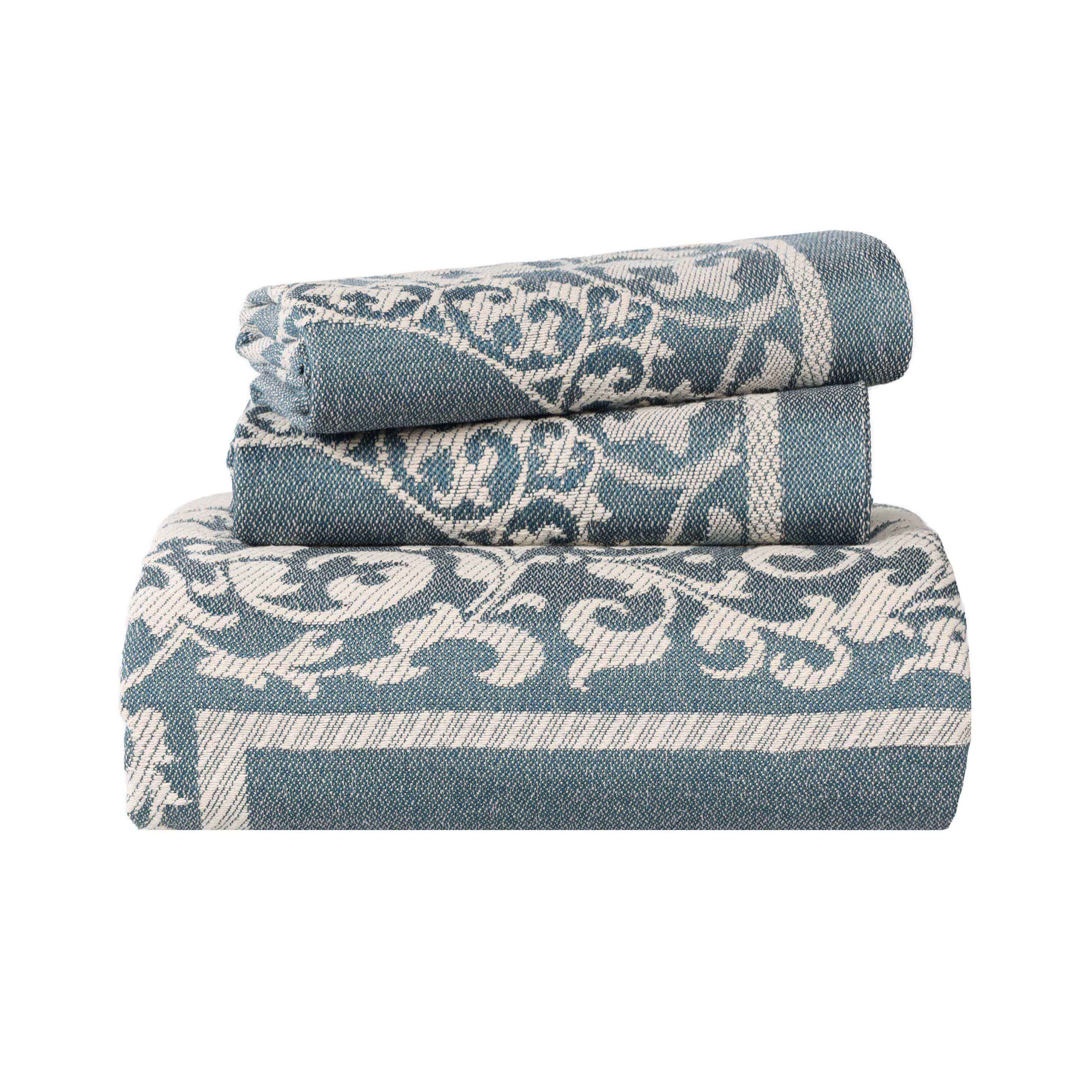 Lyron Cotton Blend Woven Jacquard Floral Scroll Bedspread Set - Bedspread by Superior