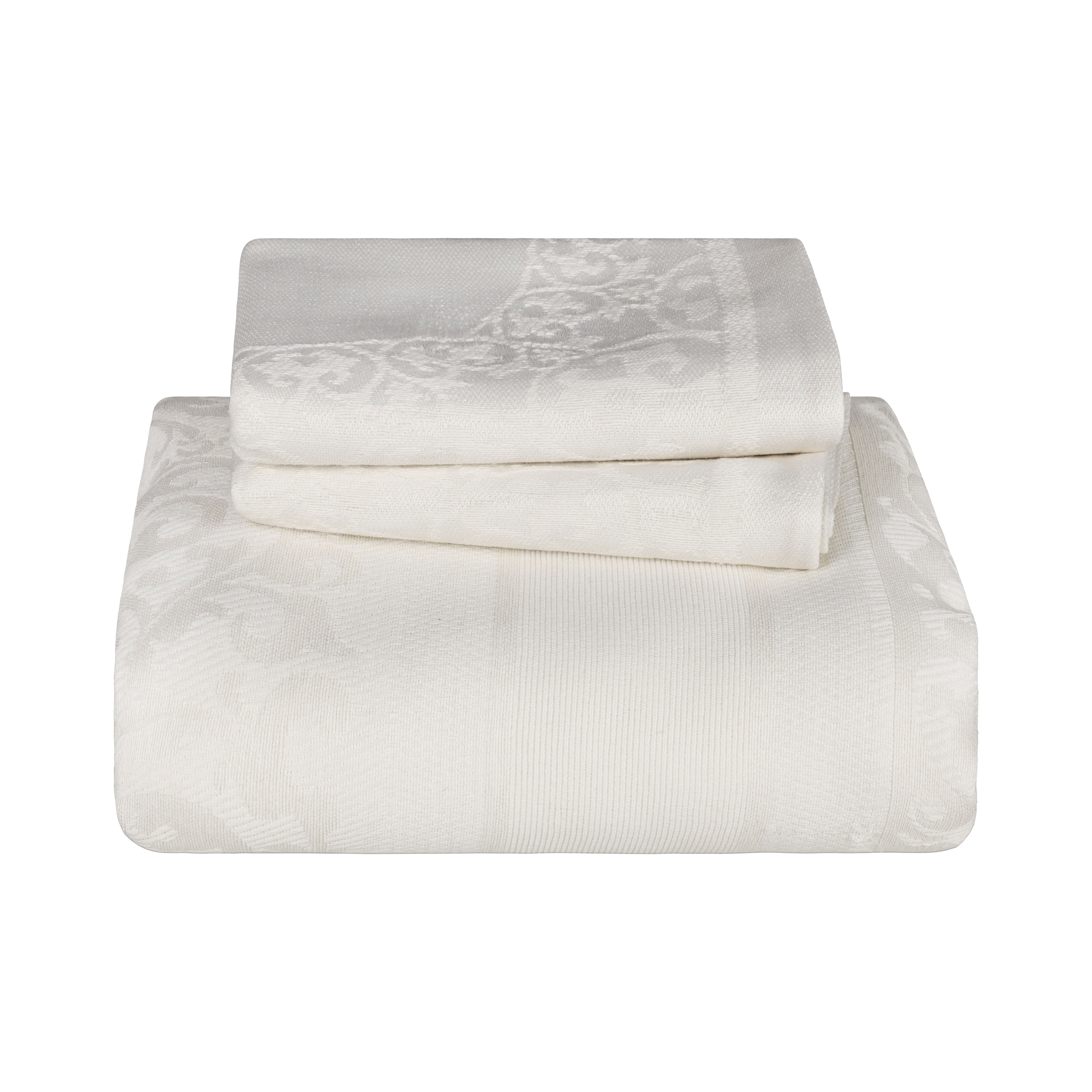 Lyron Cotton Blend Woven Jacquard Floral Scroll Bedspread Set - Bedspread by Superior