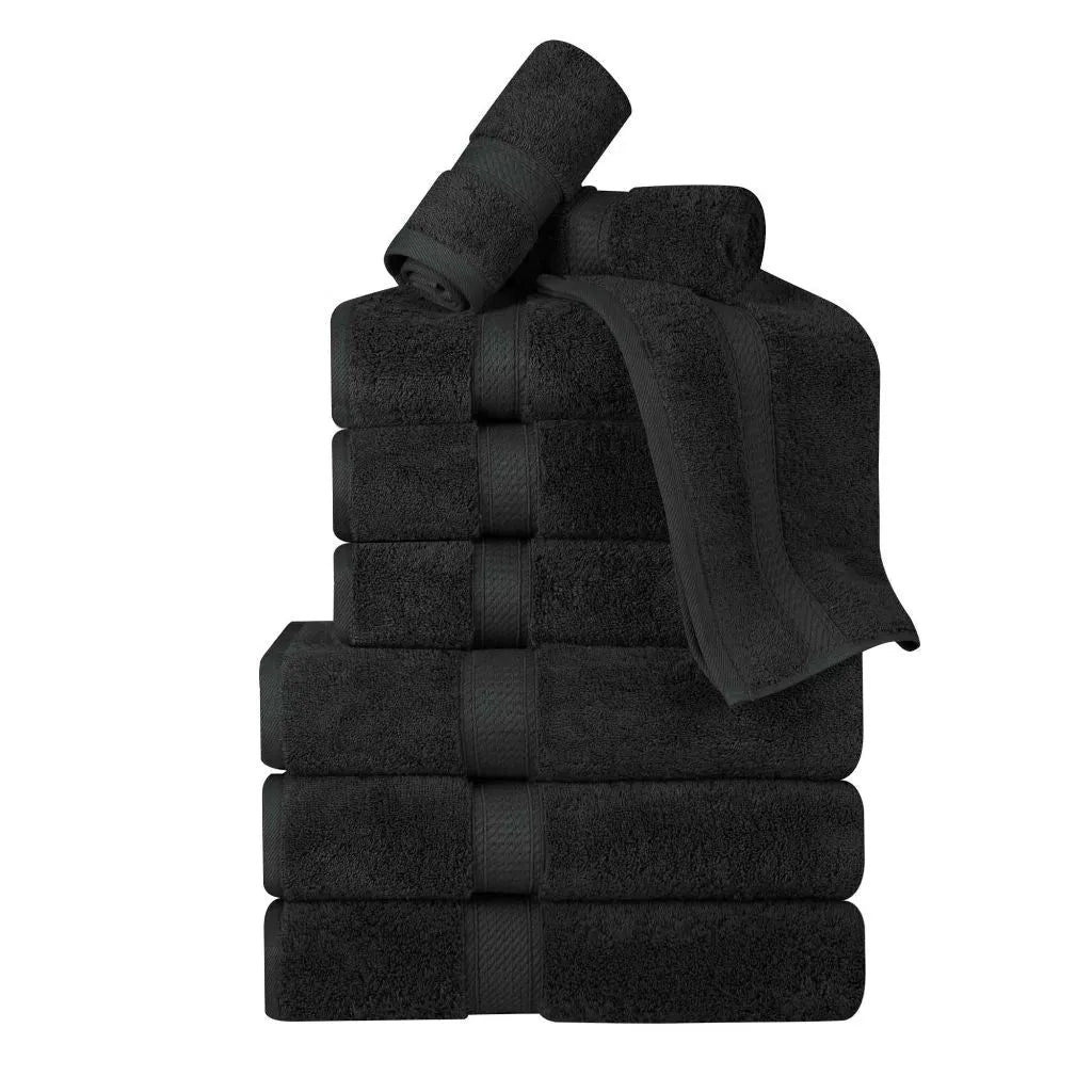 Madison Egyptian Cotton Plush Heavyweight 9 Piece Towel Set - Egyptian Cotton Towel Set by Superior Brand