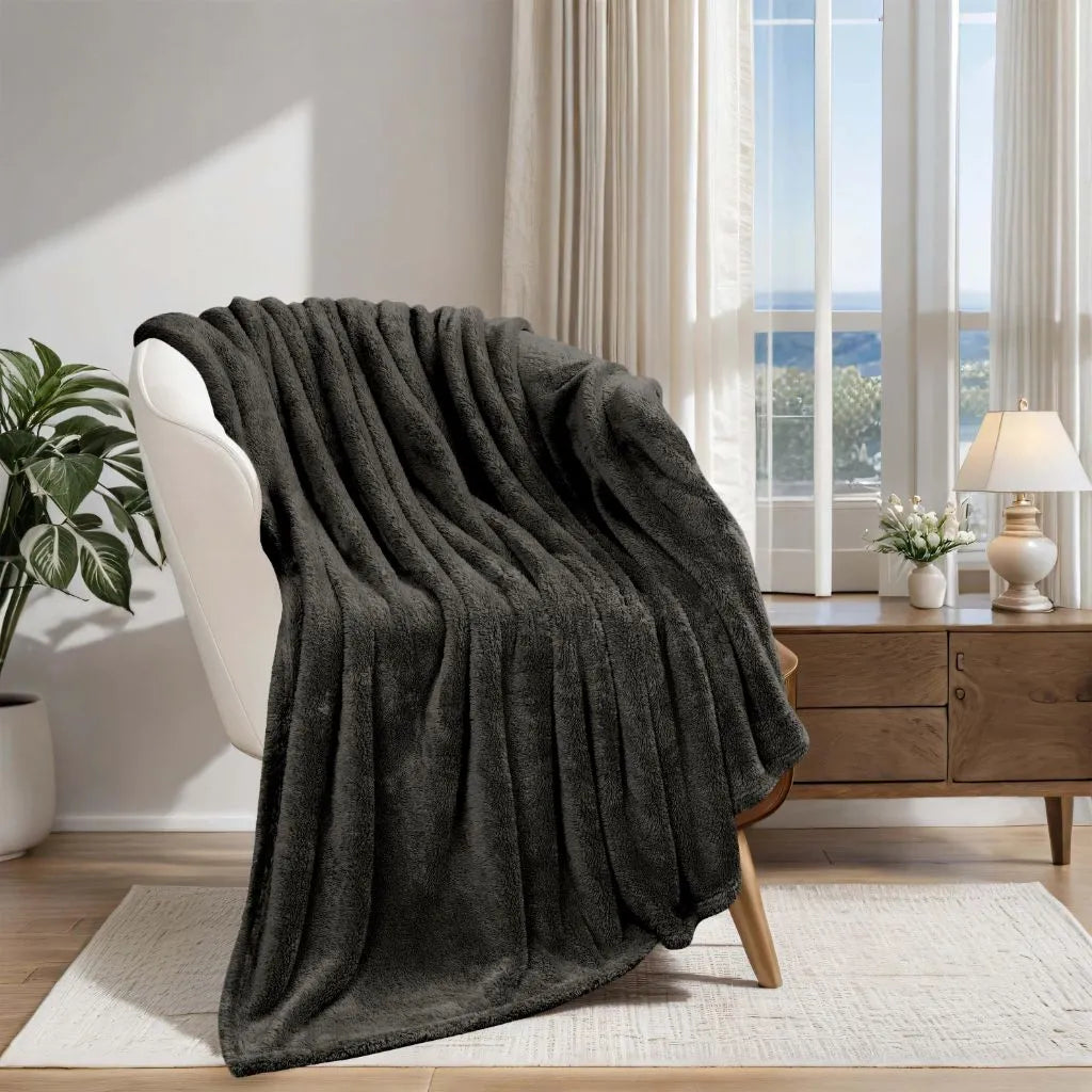 Fleece Plush Medium Weight Fluffy Soft Solid Decorative Blanket - Blanket by Superior Brand