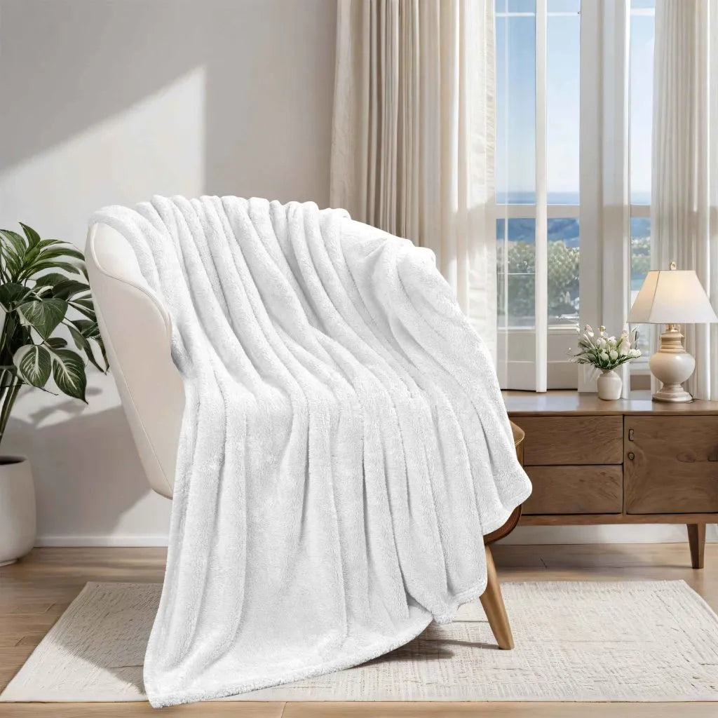Fleece Plush Medium Weight Fluffy Soft Solid Decorative Blanket - Blanket by Superior Brand