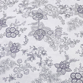 Superior Blossom Reversible Floral Cotton Duvet Cover Set - White/Black