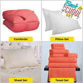 Superior Back To School Kit, Dorm Bundle, Twin/ Twin XL, Coral - Coral