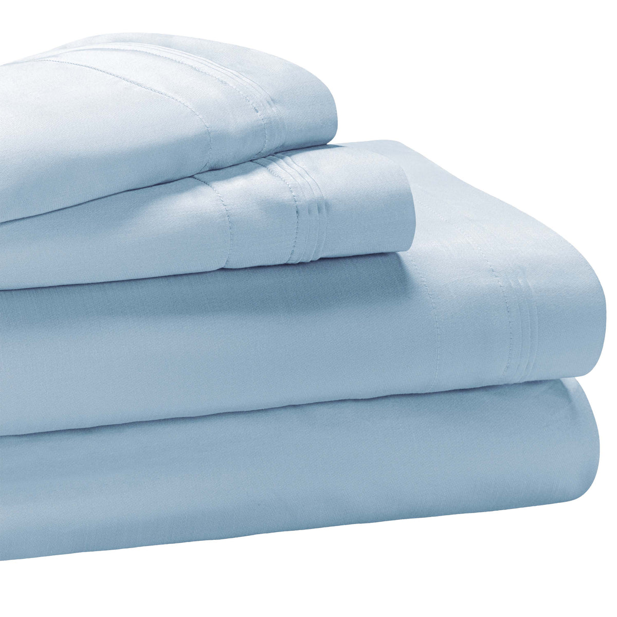 Superior Premium 650 Thread Count Egyptian Cotton Solid Deep Pocket Sheet Set - Baby Blue