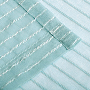 Jackson Striped Sheer Window Curtain Panels - Baby Blue
