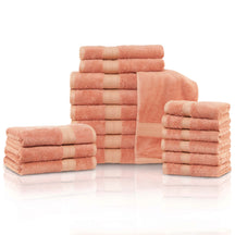 Rayon from Bamboo Cotton Blend Luxury Assorted 18 Piece Towel Set - Salmon