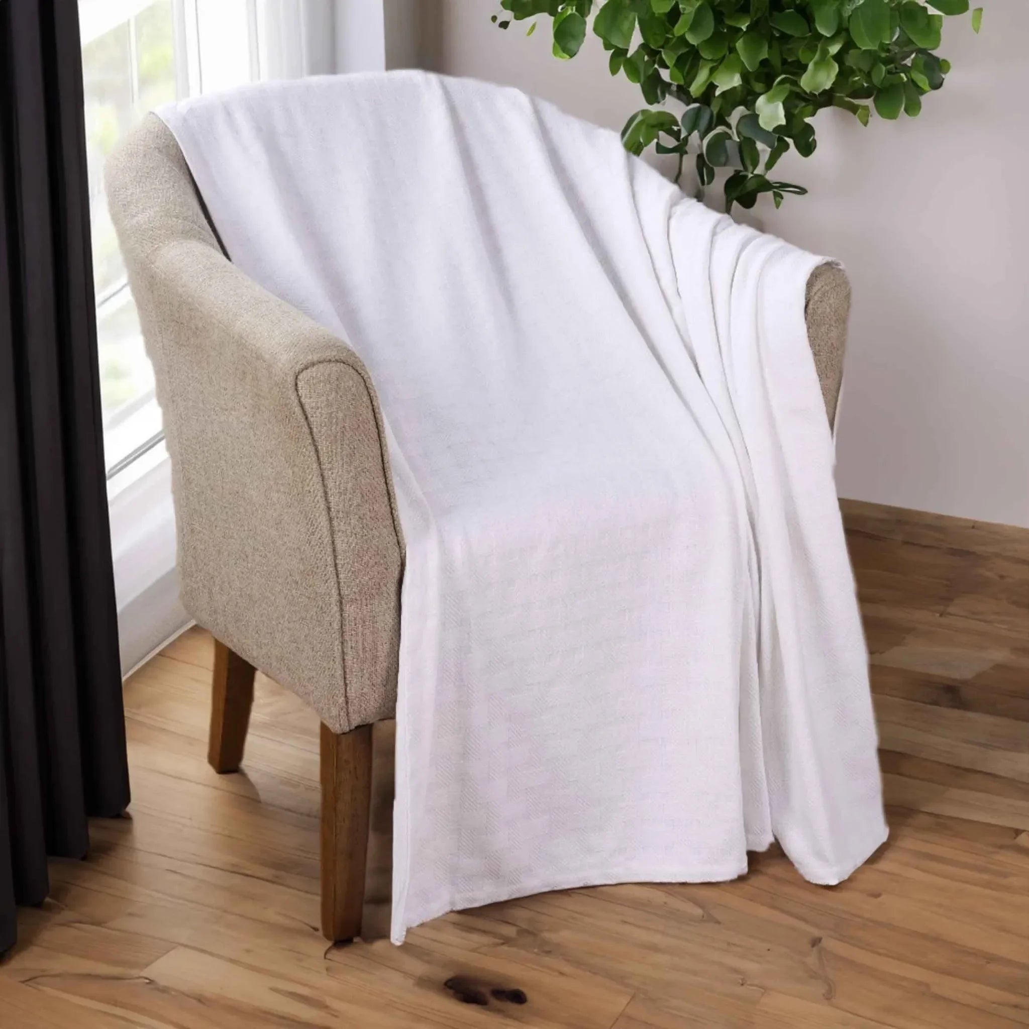 100% Cotton Thermal Blanket – Basketweave All-Season, Lightweight & Breathable - Blanket by Superior Brand