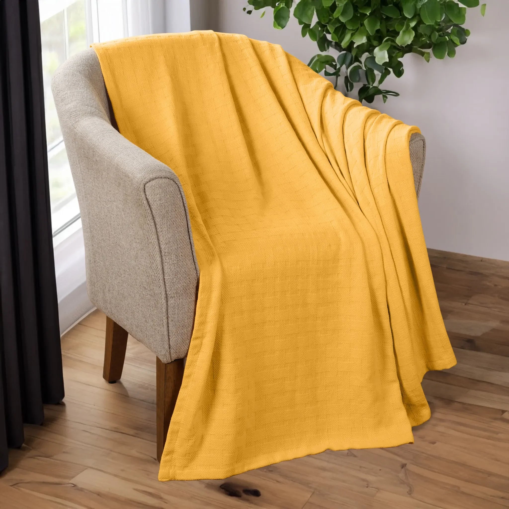 100% Cotton Thermal Blanket – Basketweave All-Season, Lightweight & Breathable - Blanket by Superior Brand