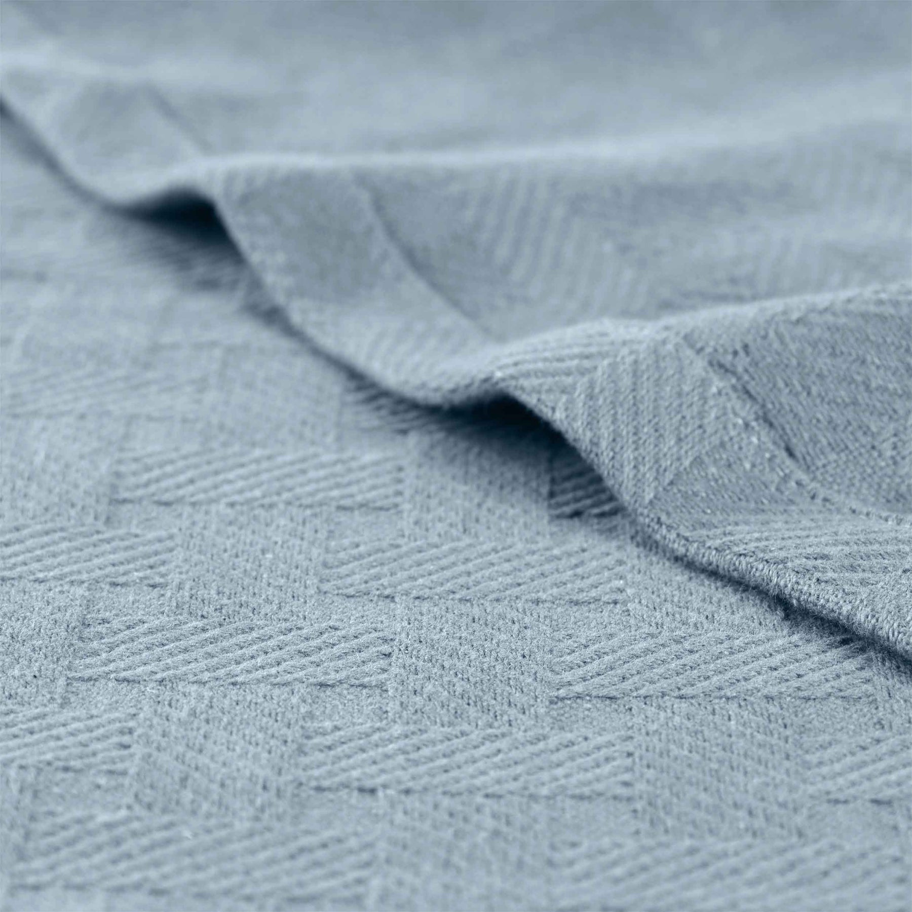 Basketweave All Season Cotton Blanket - Light Blue