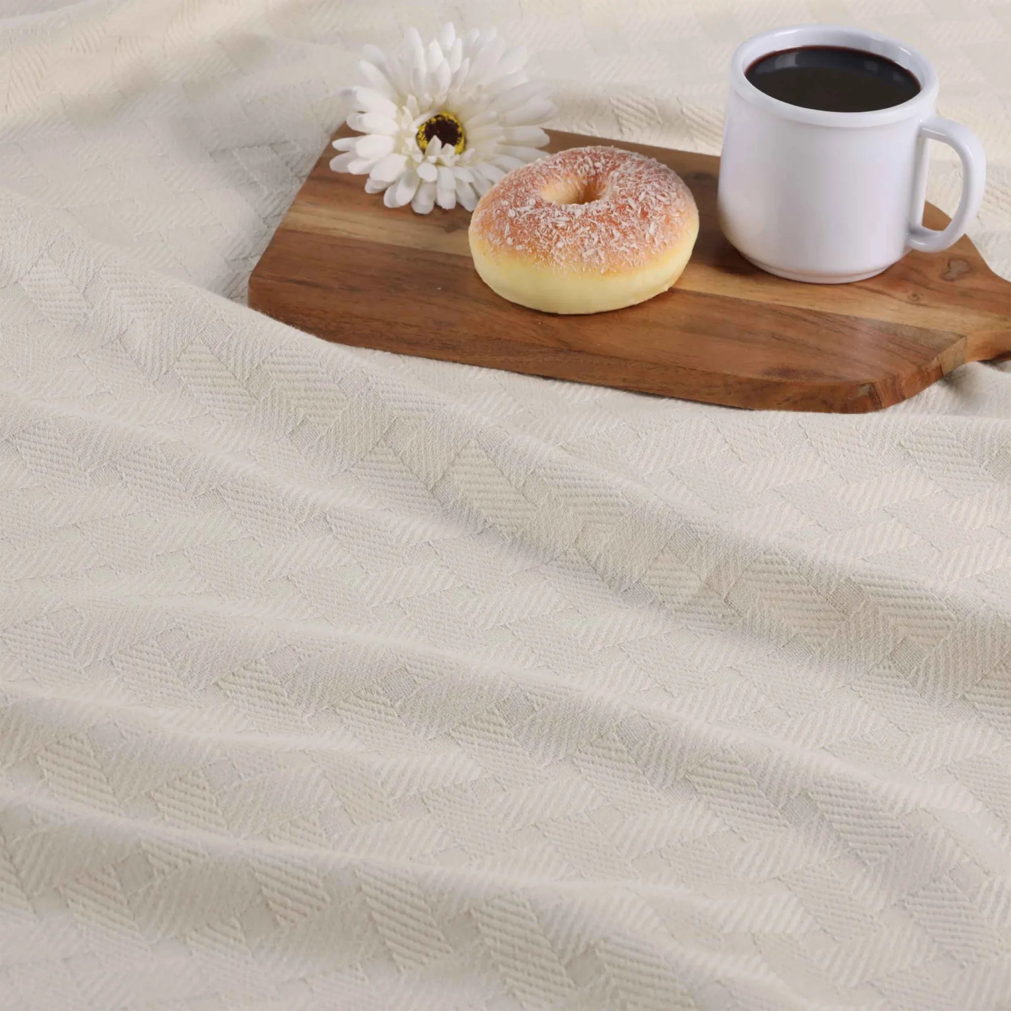Basketweave Classic Farmhouse All-Season Cotton Blanket - Blanket by Superior Brand