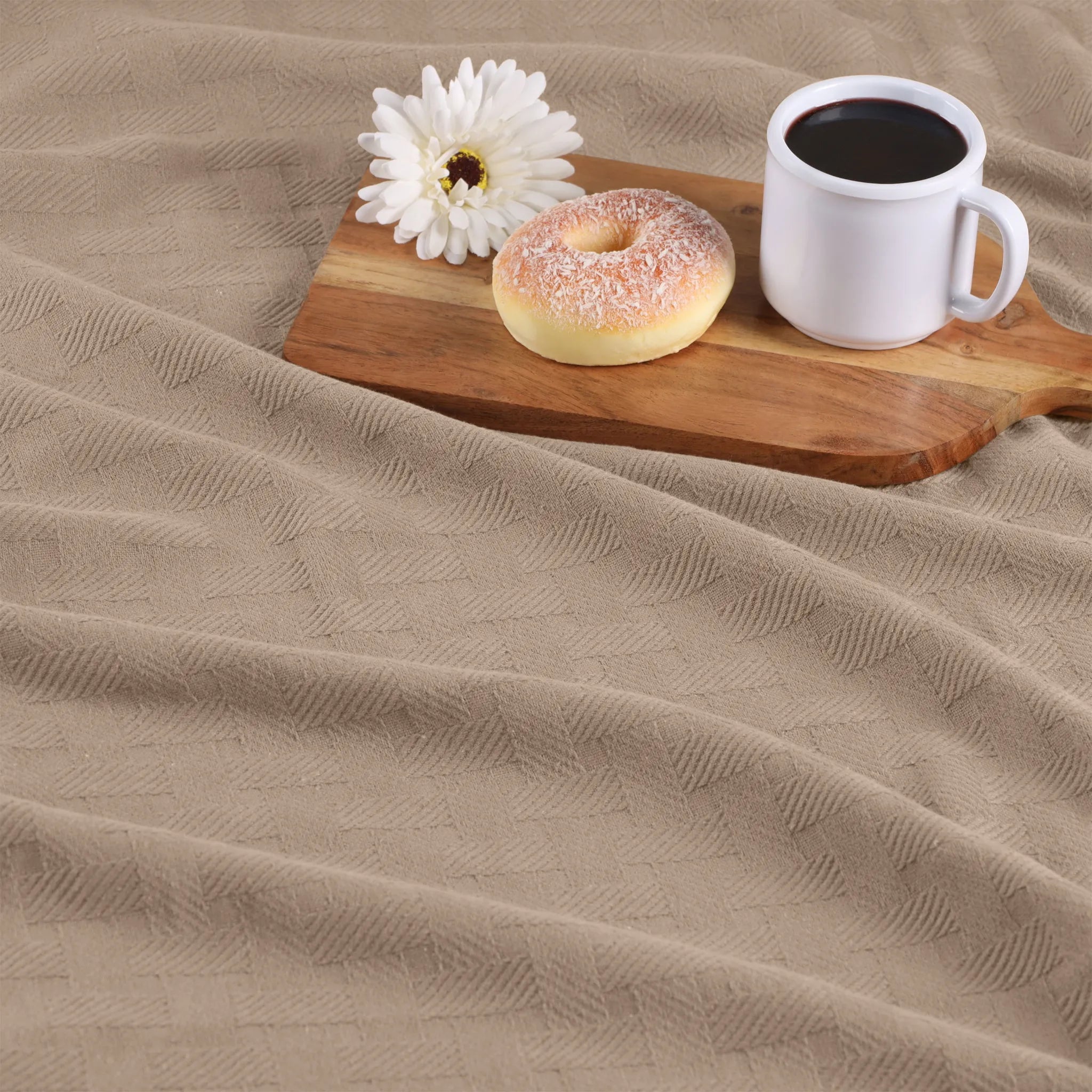 Basketweave Classic Farmhouse All-Season Cotton Blanket - Blanket by Superior Brand