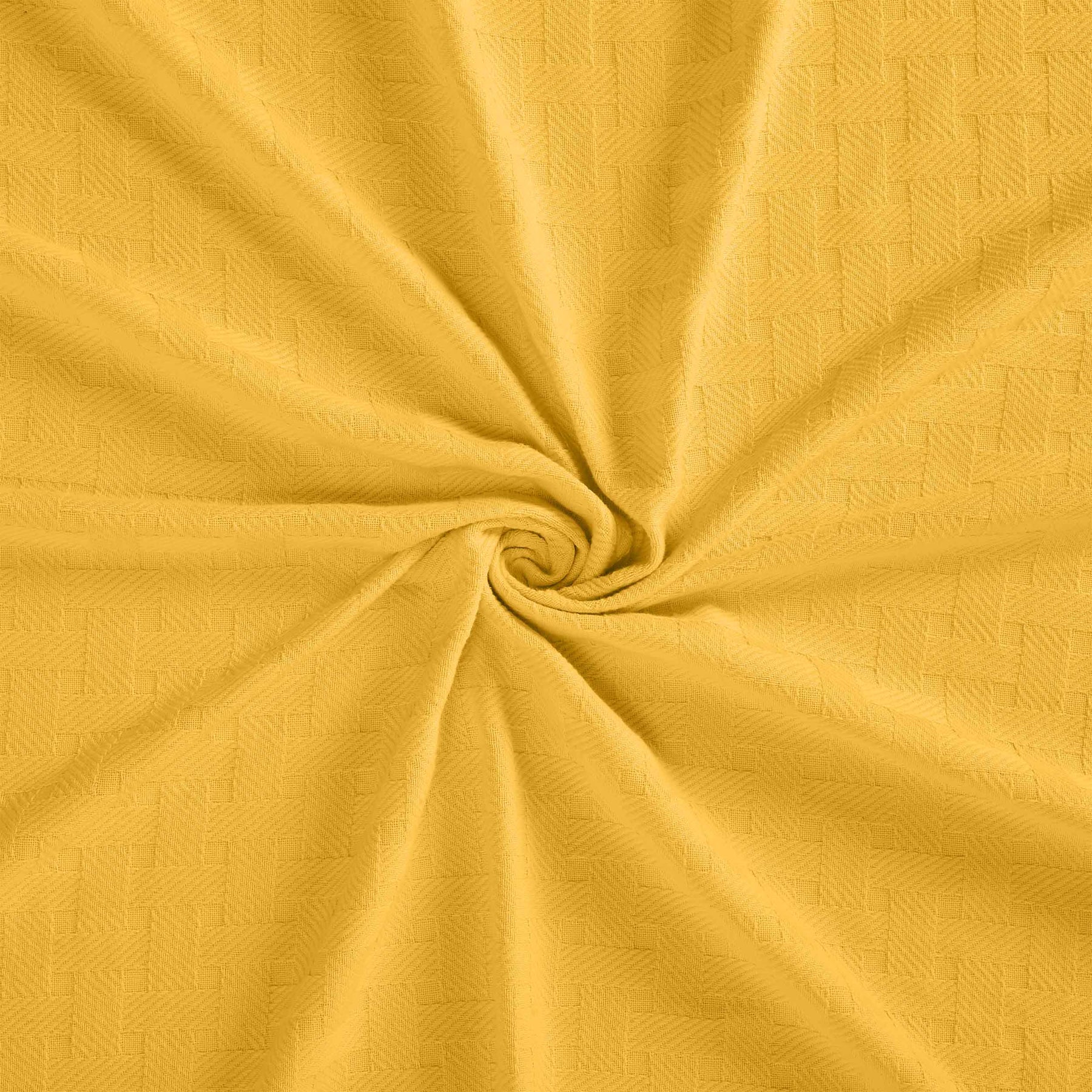 Basketweave All Season Cotton Blanket - Yellow