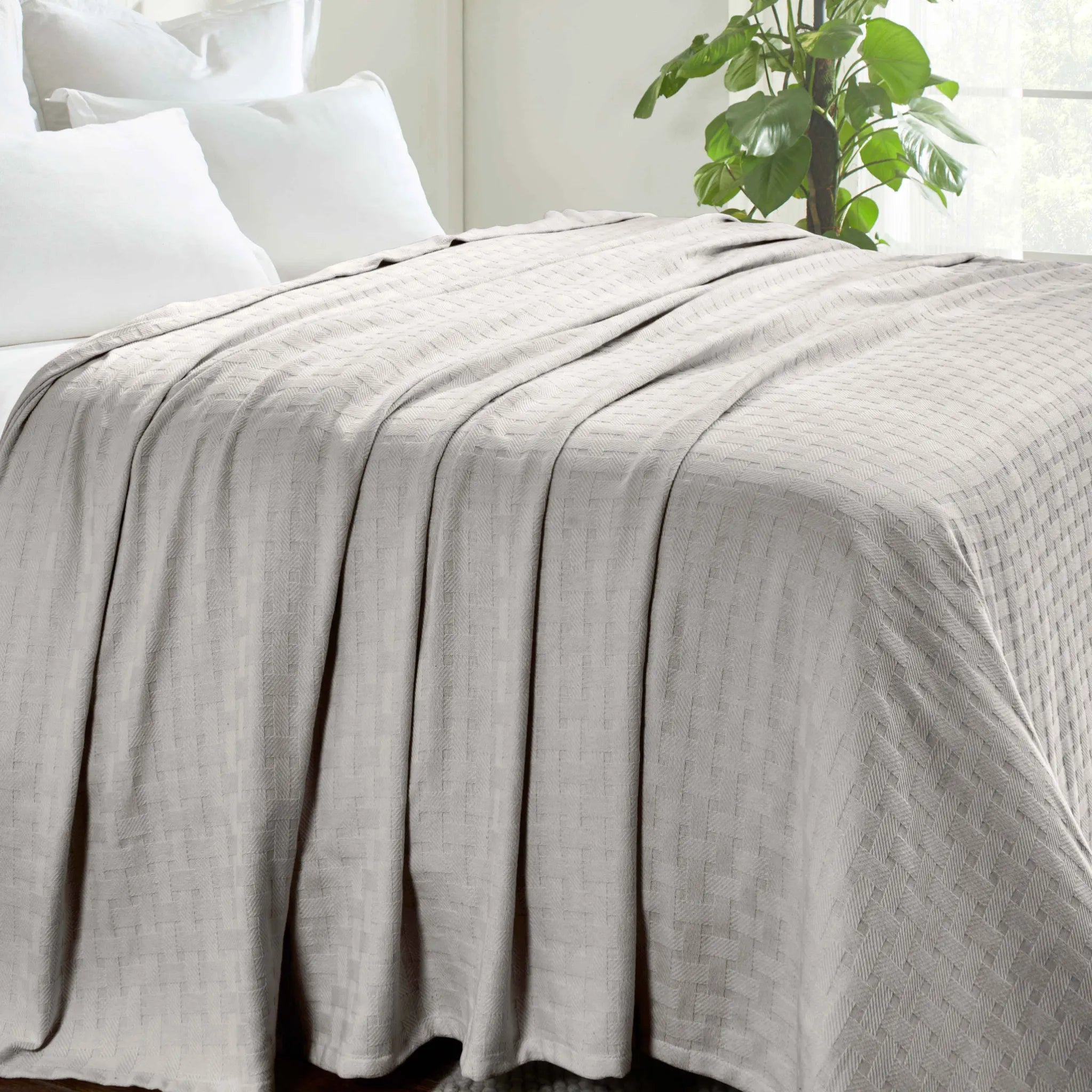 Basketweave Classic Farmhouse All-Season Cotton Blanket - Blanket by Superior Brand