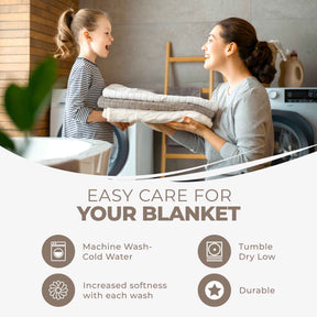 Basketweave All Season Cotton Blanket - Khaki