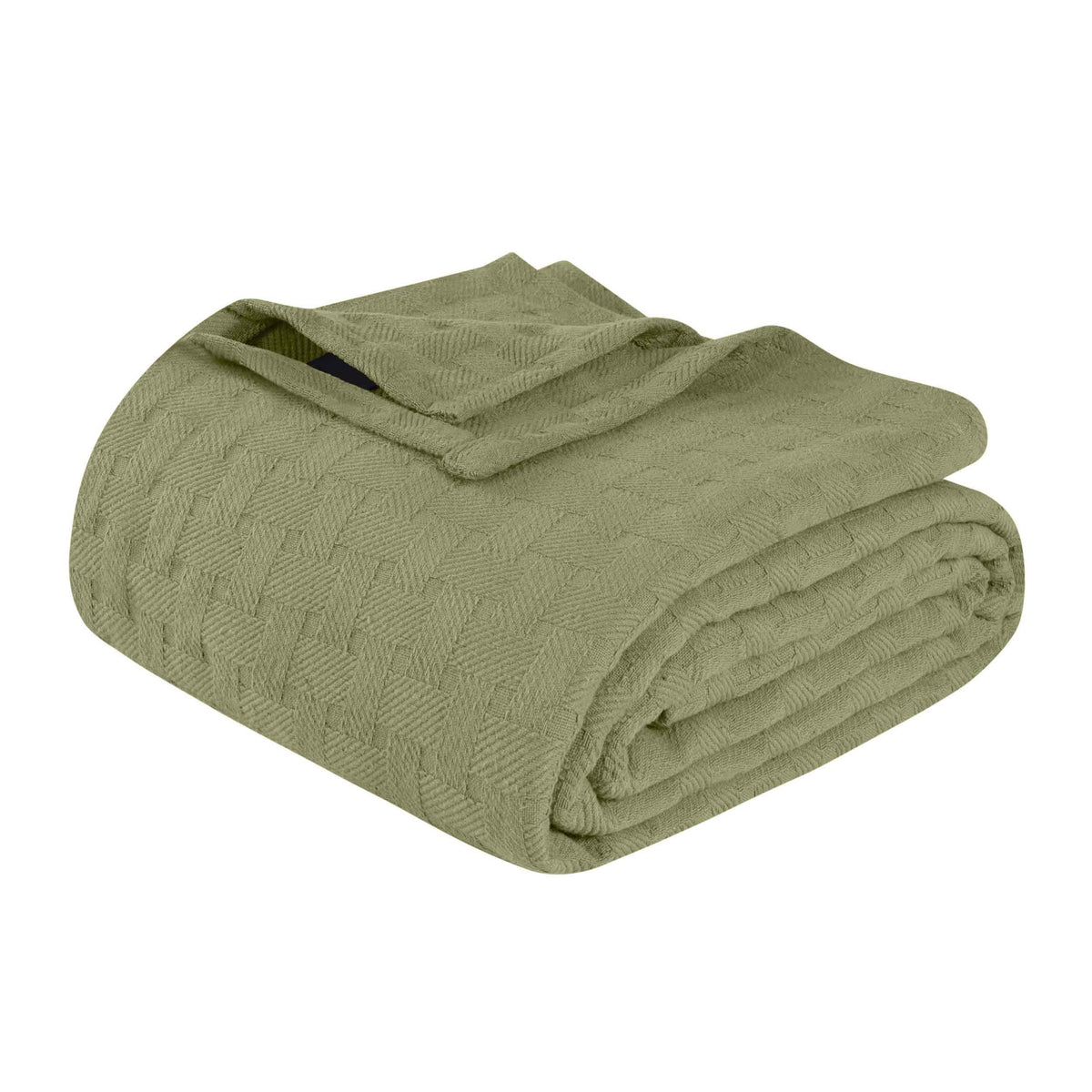 Basketweave All Season Cotton Blanket - Sage