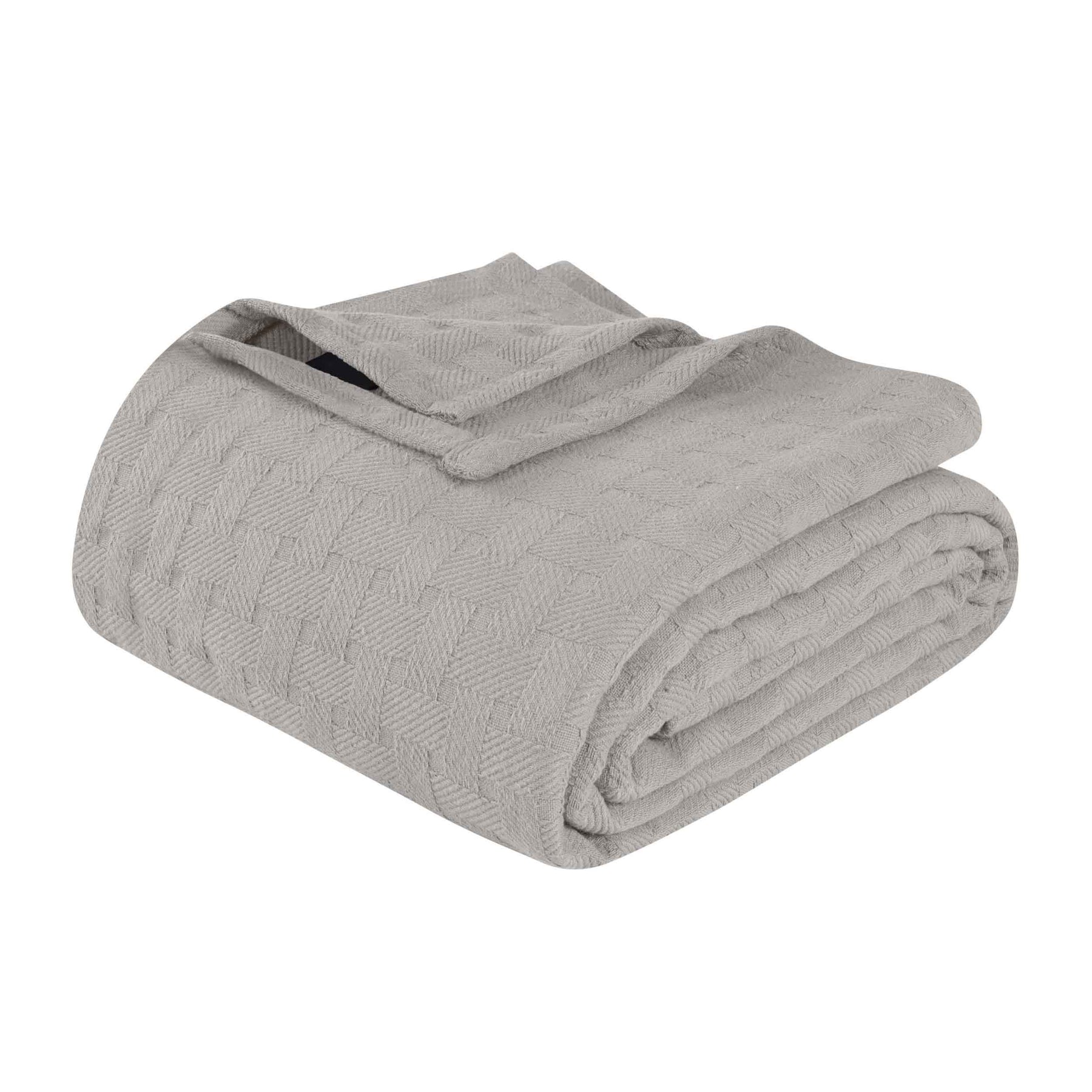 Basketweave All Season Cotton Blanket - Silver
