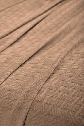 Basketweave All Season Cotton Blanket - Taupe