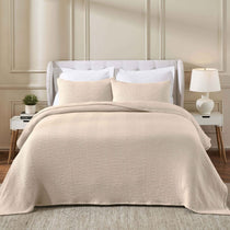 Aswan Cotton Medium Weight Textured Modern Chevron Woven Coverlet - Coverlet by Superior Brand