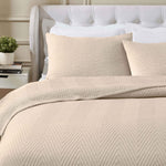 Aswan Cotton Medium Weight Textured Modern Chevron Woven Coverlet - Coverlet by Superior