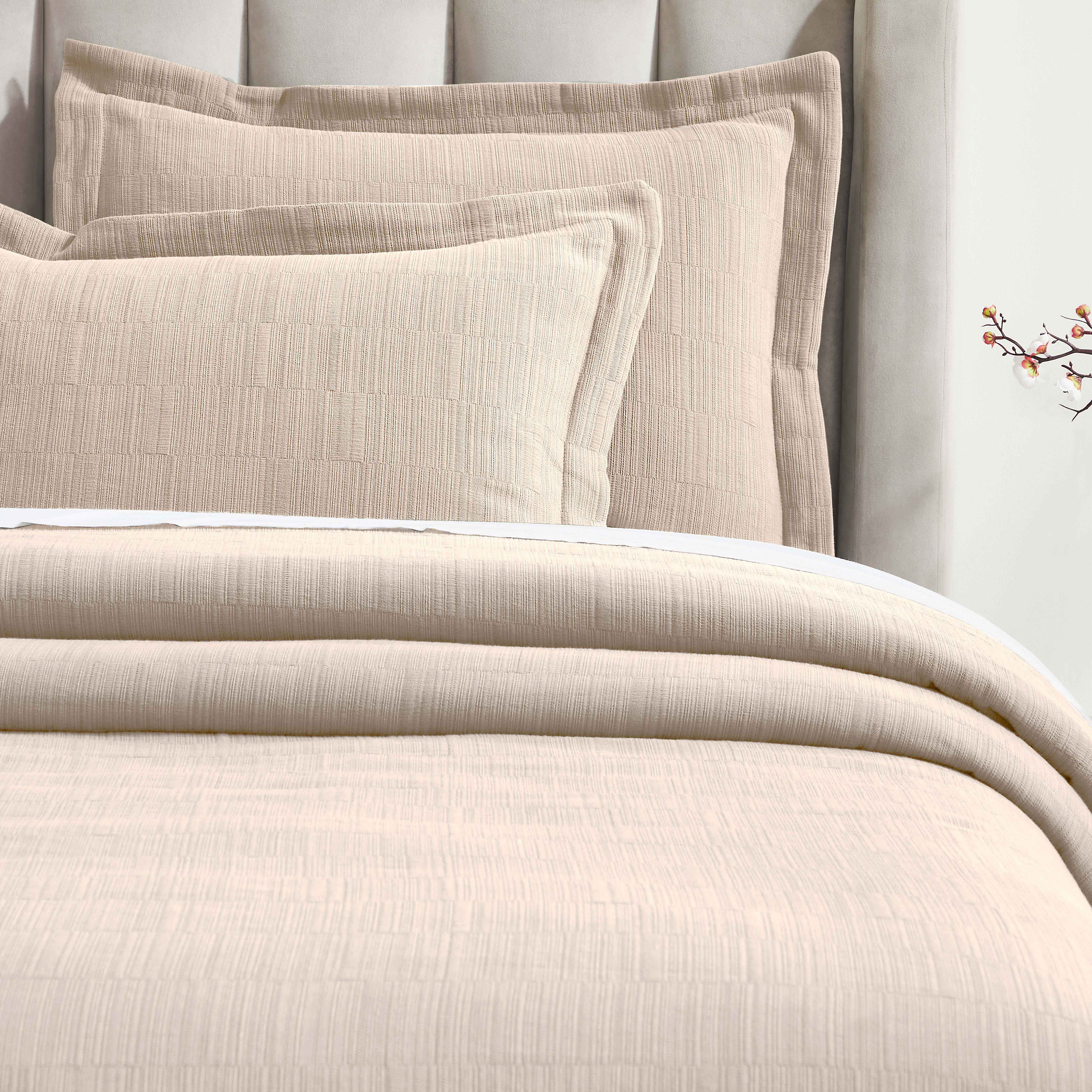 Zenith Cotton Medium Weight Geometric Matelasse Bedspread and Sham Set - Bedspread by Superior Brand