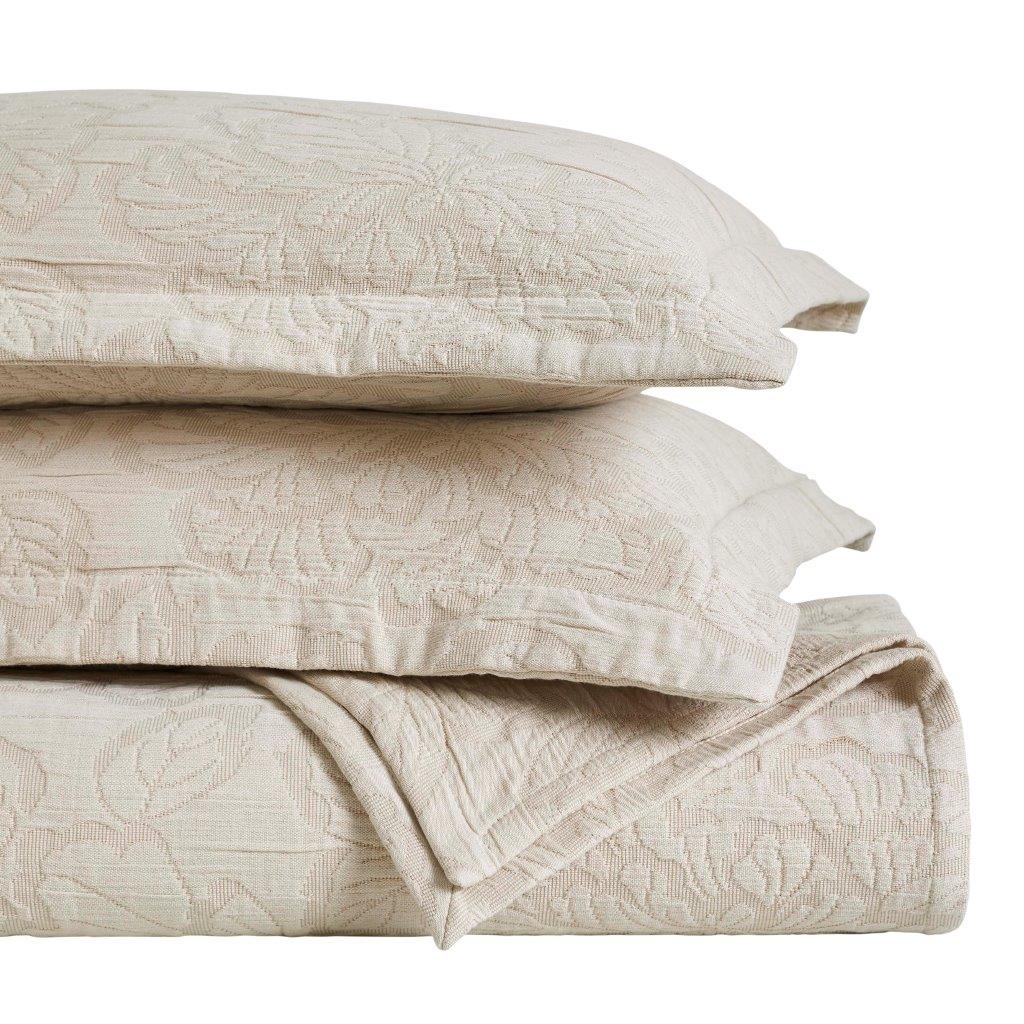 Hibiscus Cotton Medium Weight Matelasse Woven Floral Bedspread Set - Bedspread by Superior Brand