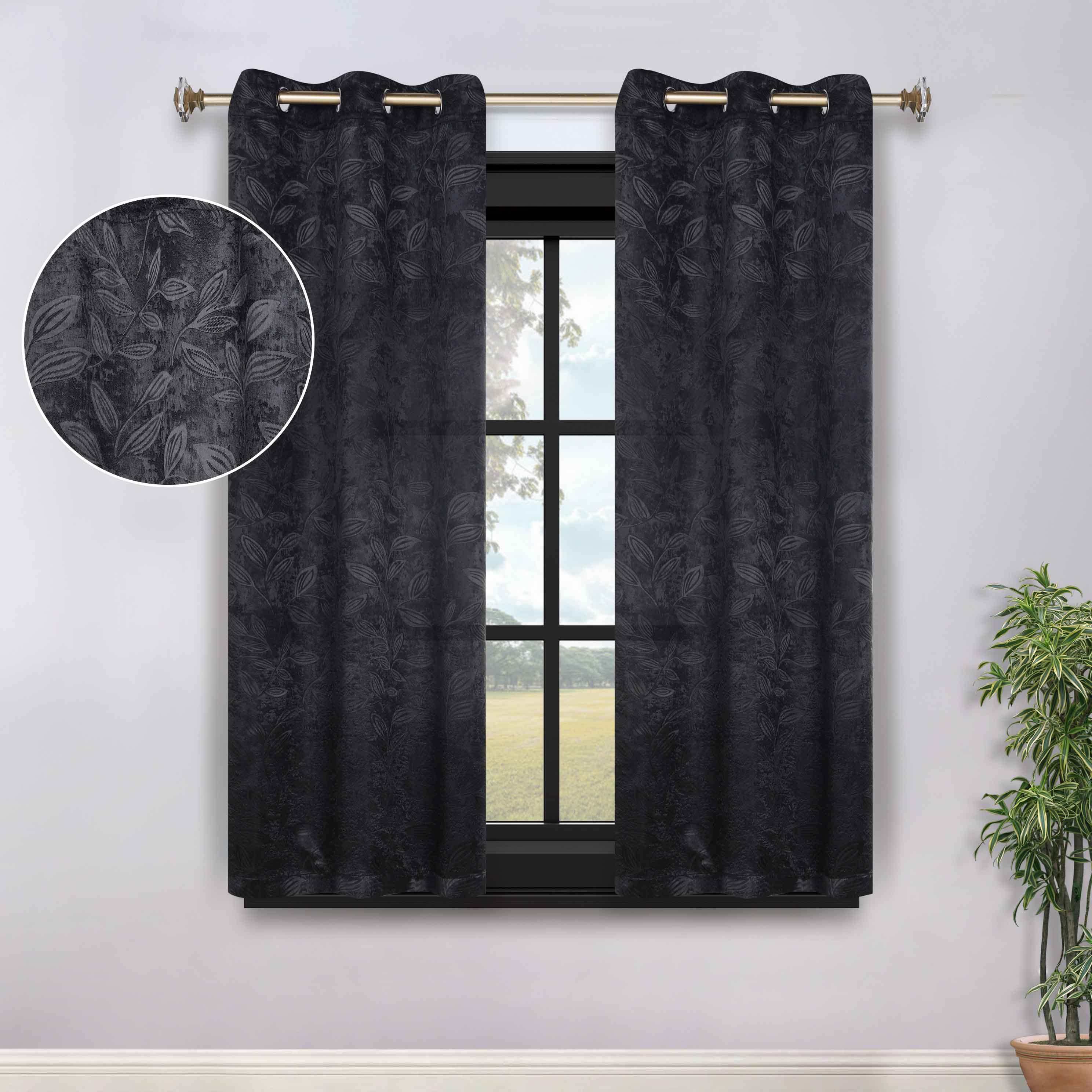 Leaves Room Darkening Grommet Blackout Curtain Panels, Set of 2 - Blackout Curtains by Superior Brand