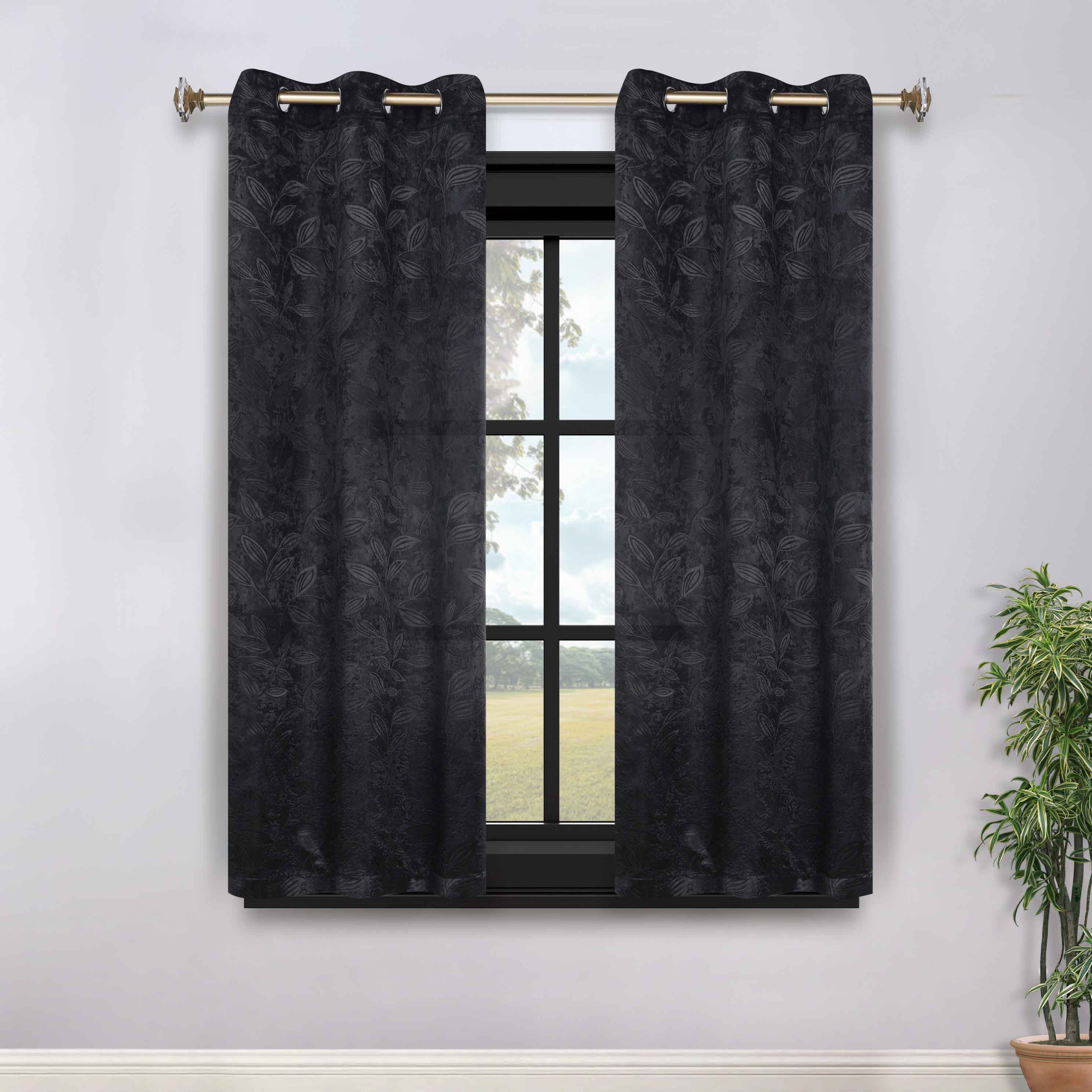 Leaves Room Darkening Grommet Blackout Curtain Panels, Set of 2 - Blackout Curtains by Superior