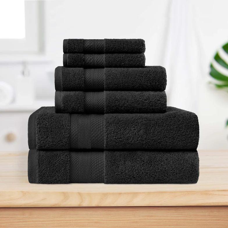 Turkish Cotton Highly Absorbent Solid 6 Piece Towel Set - Towel Set by Superior Brand