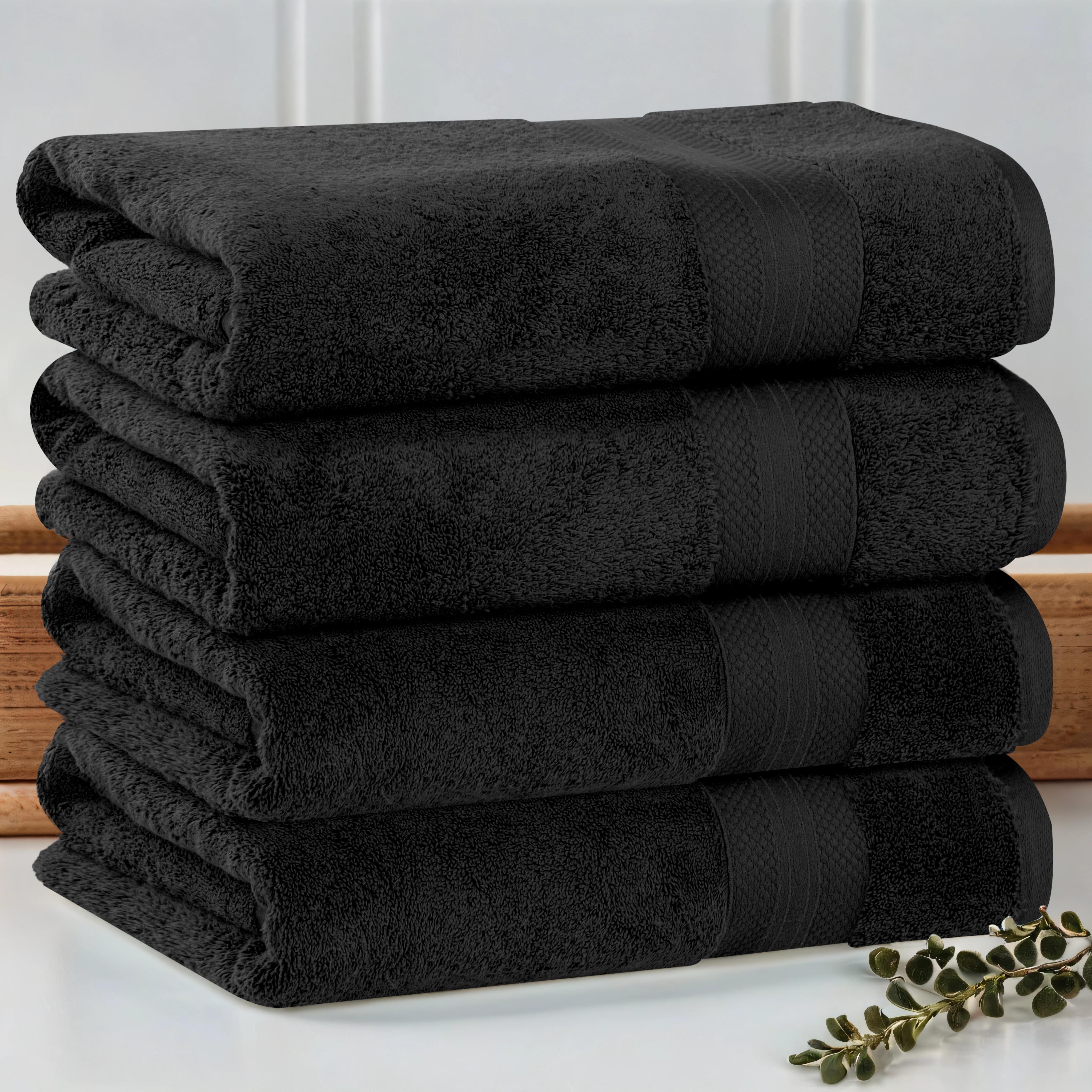 Aria Turkish Cotton Solid Heavyweight Plush Bath Towel Set of 4 - Bath Towel by Superior Brand