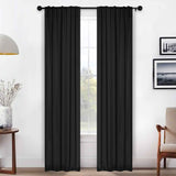 Solid Room Darkening Blackout Curtain Panels, Back Tabs, Set of 2 - Blackout Curtains by Superior