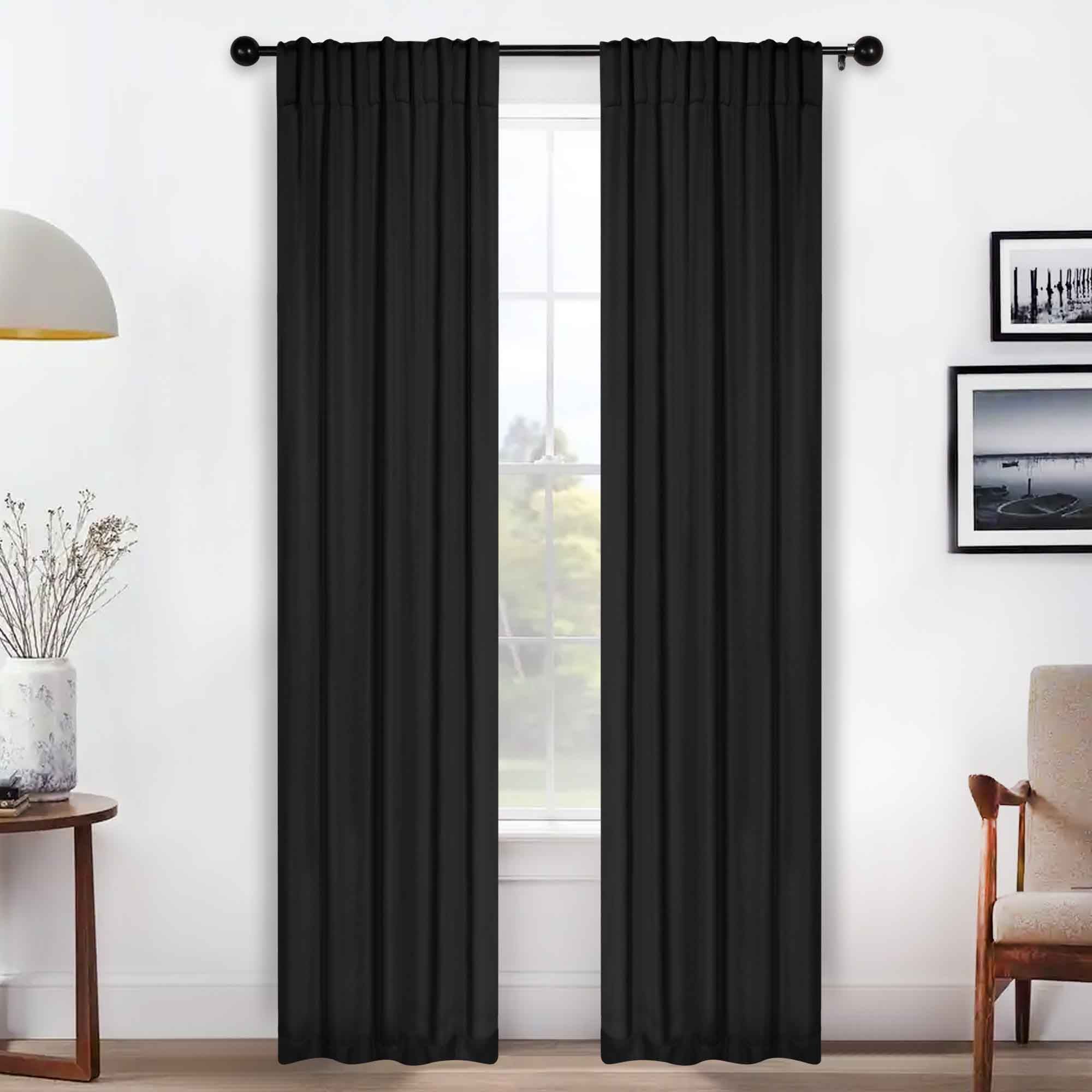Solid Room Darkening Blackout Curtain Panels, Back Tabs, Set of 2 - Blackout Curtains by Superior
