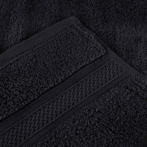 Chevron Zero Twist Cotton Solid and Jacquard Bath Sheet - Black