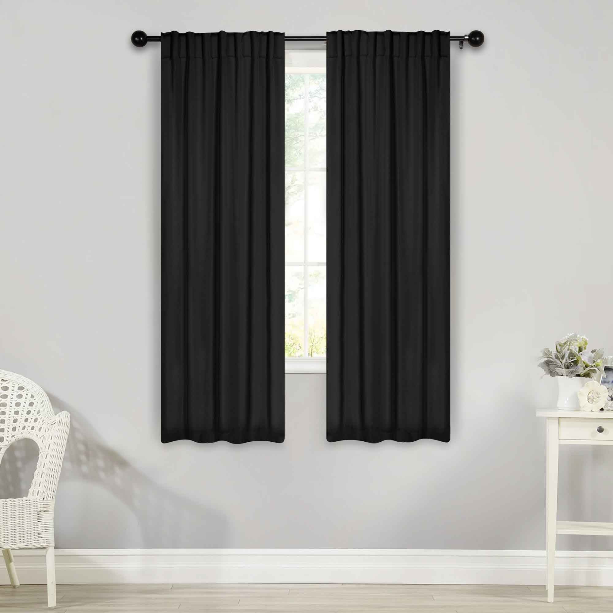 Solid Room Darkening Blackout Curtain Panels, Back Tabs, Set of 2 - Blackout Curtains by Superior Brand