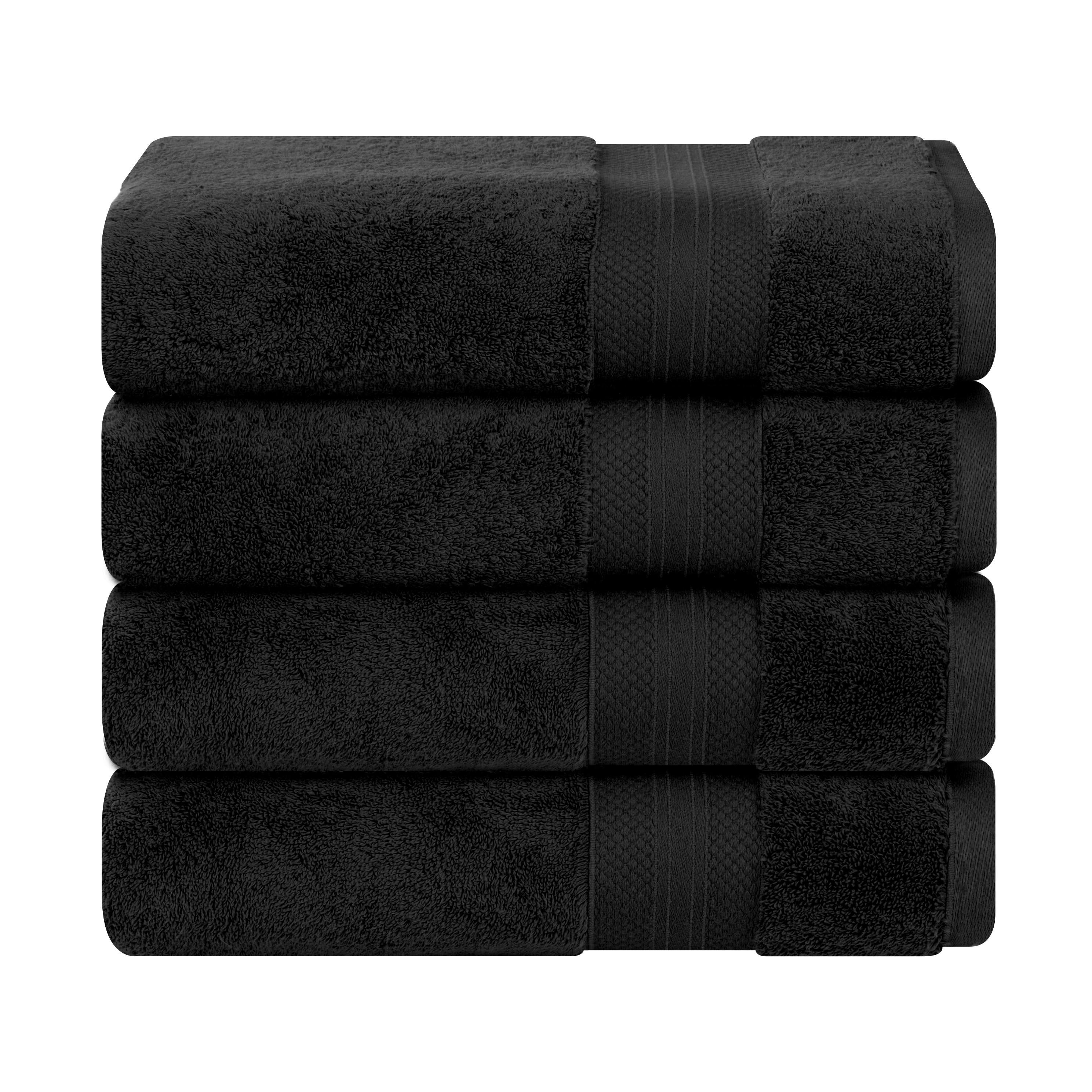Aria Turkish Cotton Solid Heavyweight Plush Bath Towel Set of 4 - Bath Towel by Superior Brand