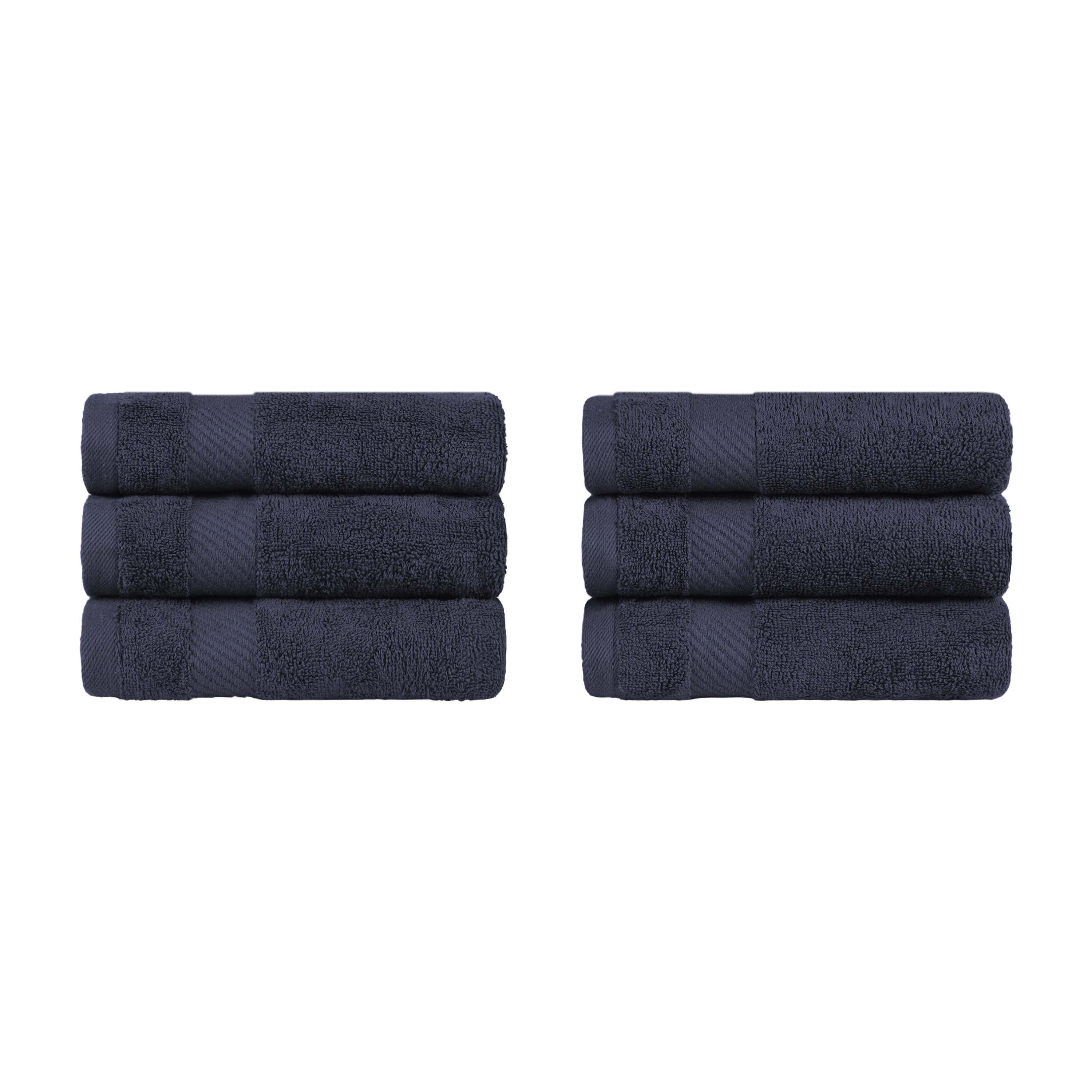 Egyptian Cotton Dobby Border Medium Weight 6 Piece Hand Towel Set - Egyptian Cotton Hand Towel by Superior