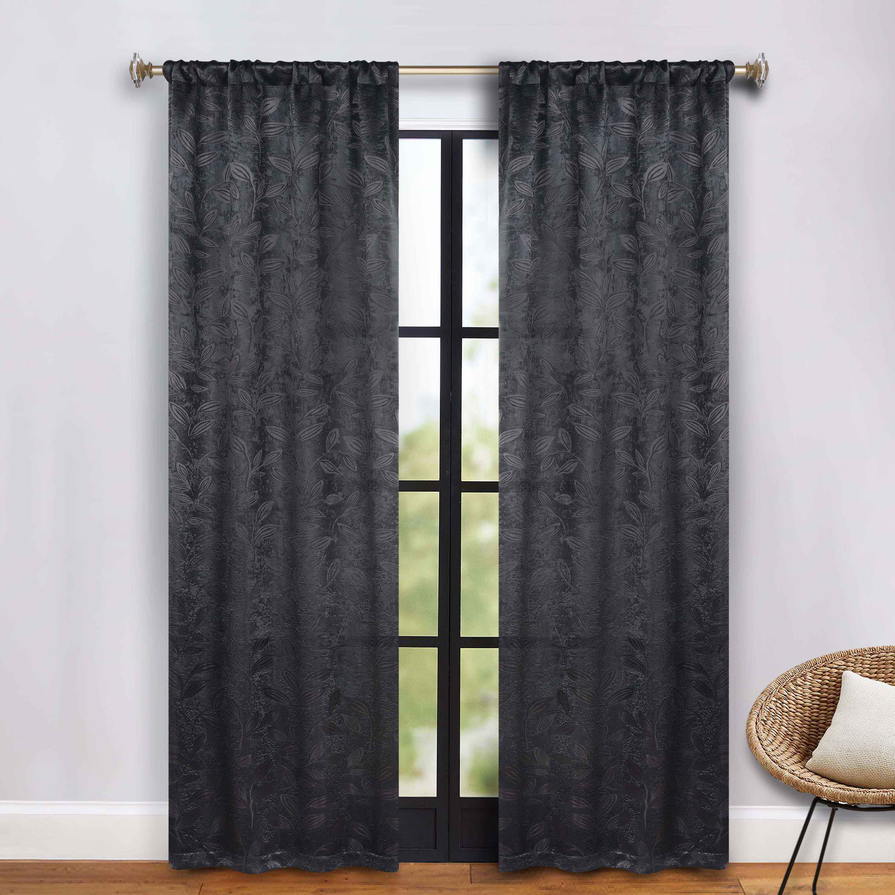 Leaves Room Darkening Washable Blackout Curtain Panels, Set of 2 - Blackout Curtains by Superior Brand